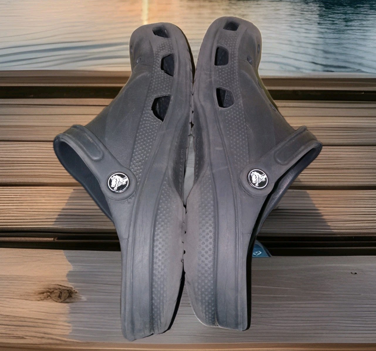 Crocs BLACK Baya Unisex Clog Water-Friendly Lightweight Slip on Shoes M7/W9