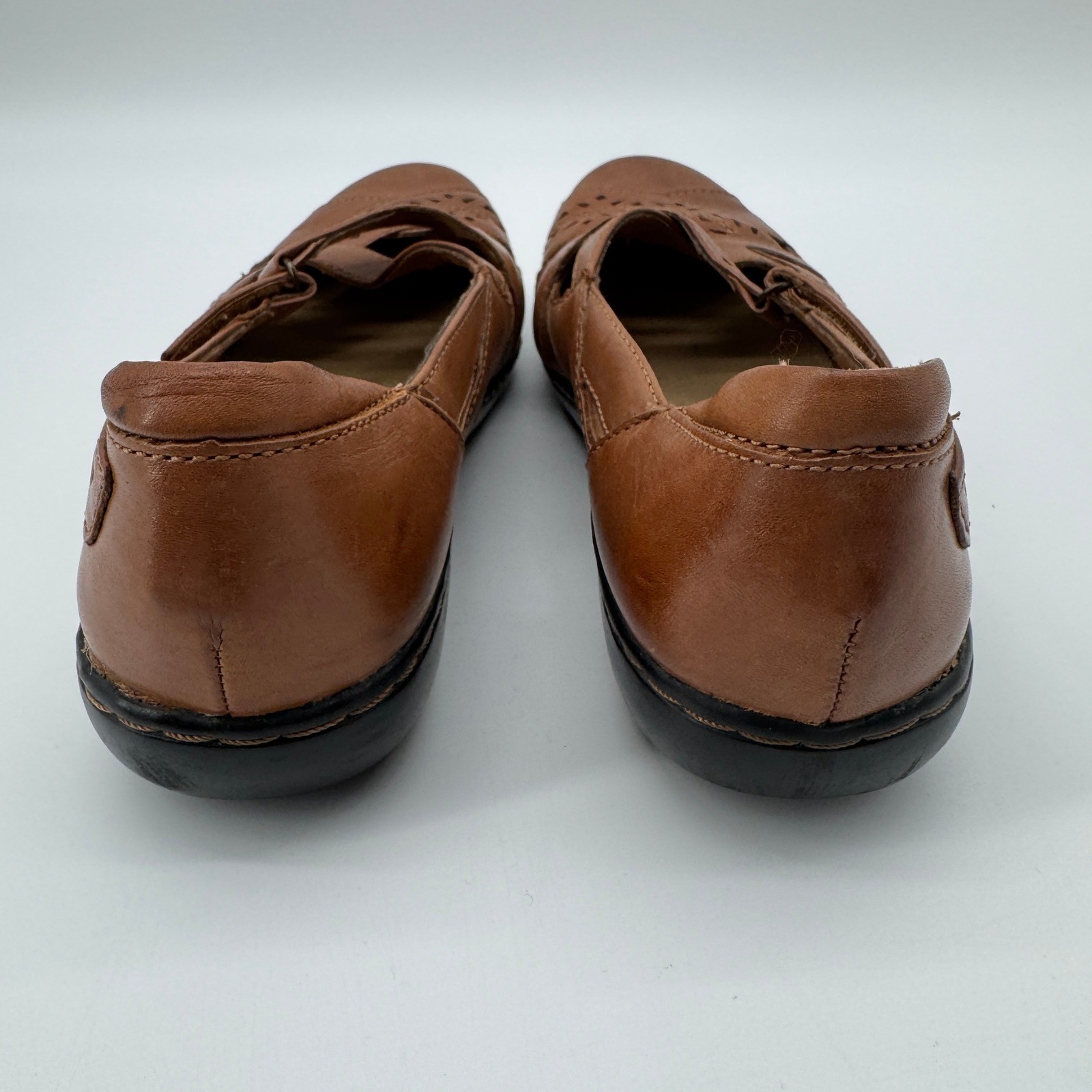 Clarks Bendables Ashland River Flats Loafers 7.5M Leather Comfort Boho Granola