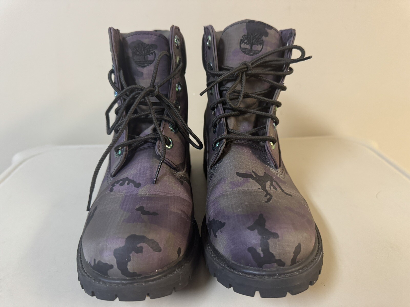 Timberland A25E3 A3940 Women US Size 7.5 Purple Camo Boots 6″ Premium Fabric