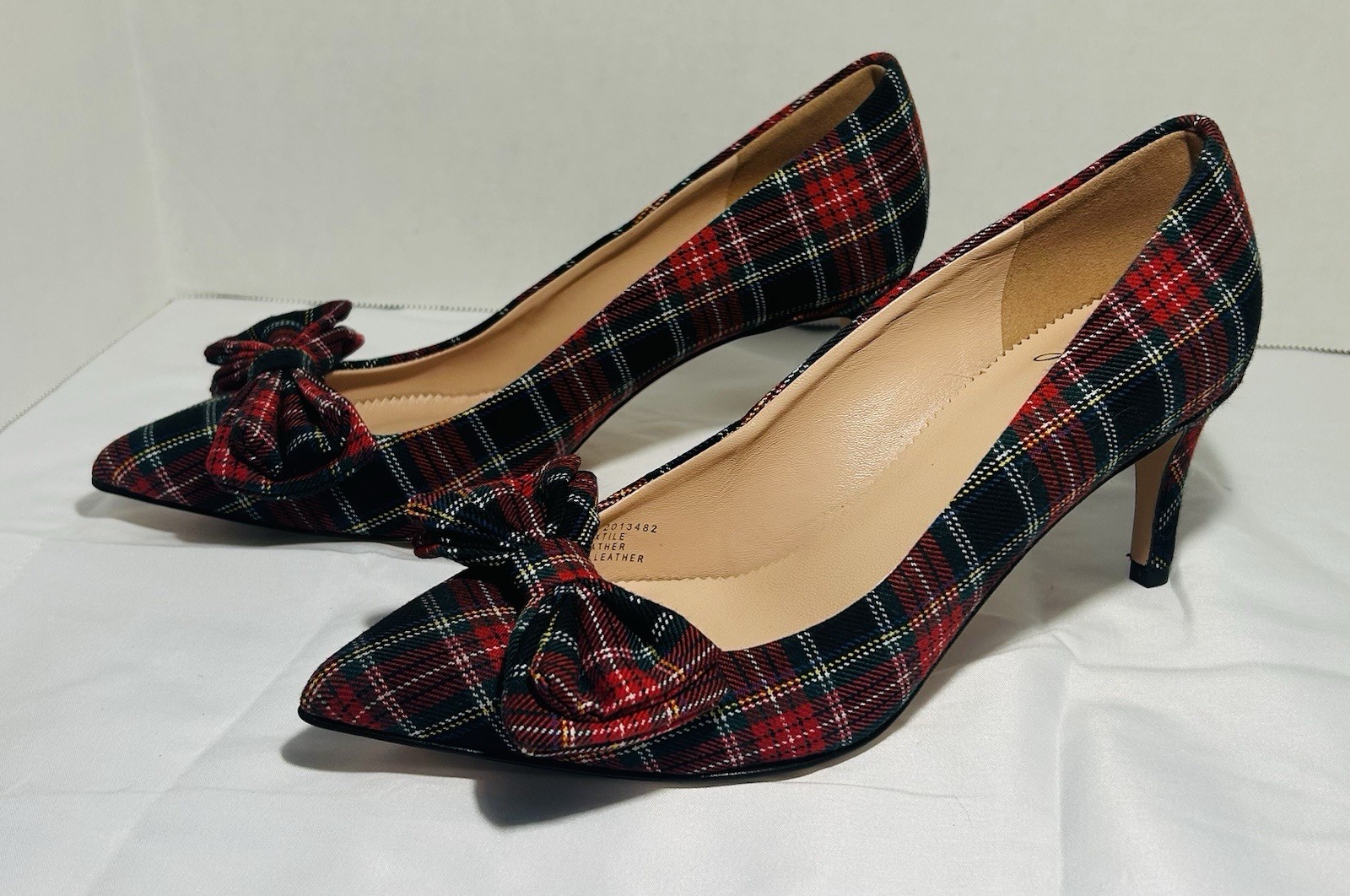 J Crew Colette Stewart Tartan Red Plaid Pumps, 6.5, NEW w/o Box