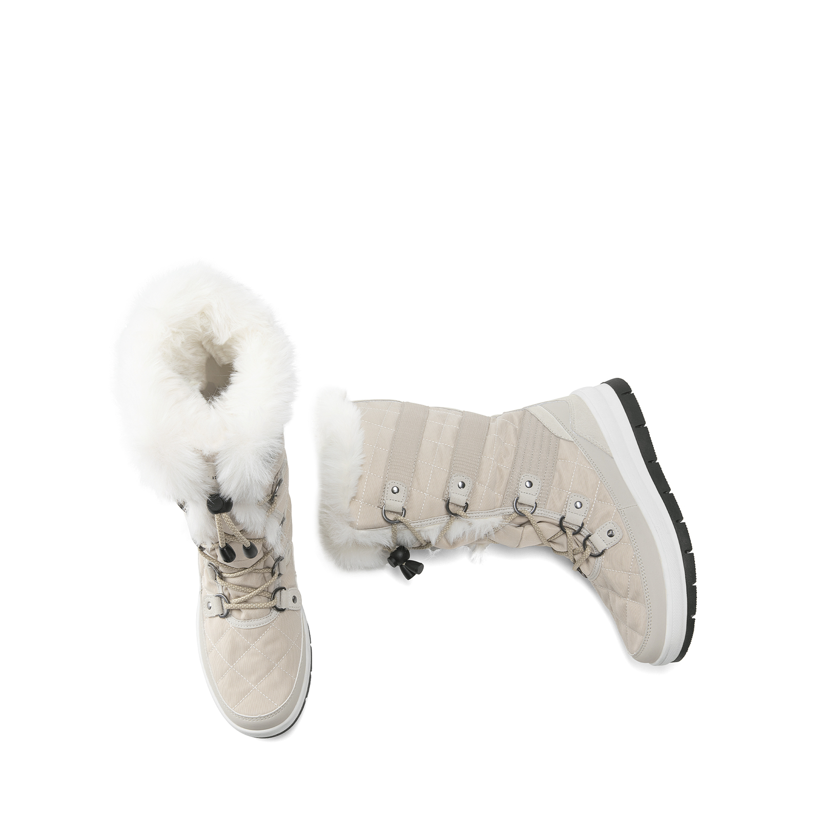 Women’s Snow Boots Soft Warm Fur Lined Lace up Mid Calf Outdoor Indoor Ski Boots