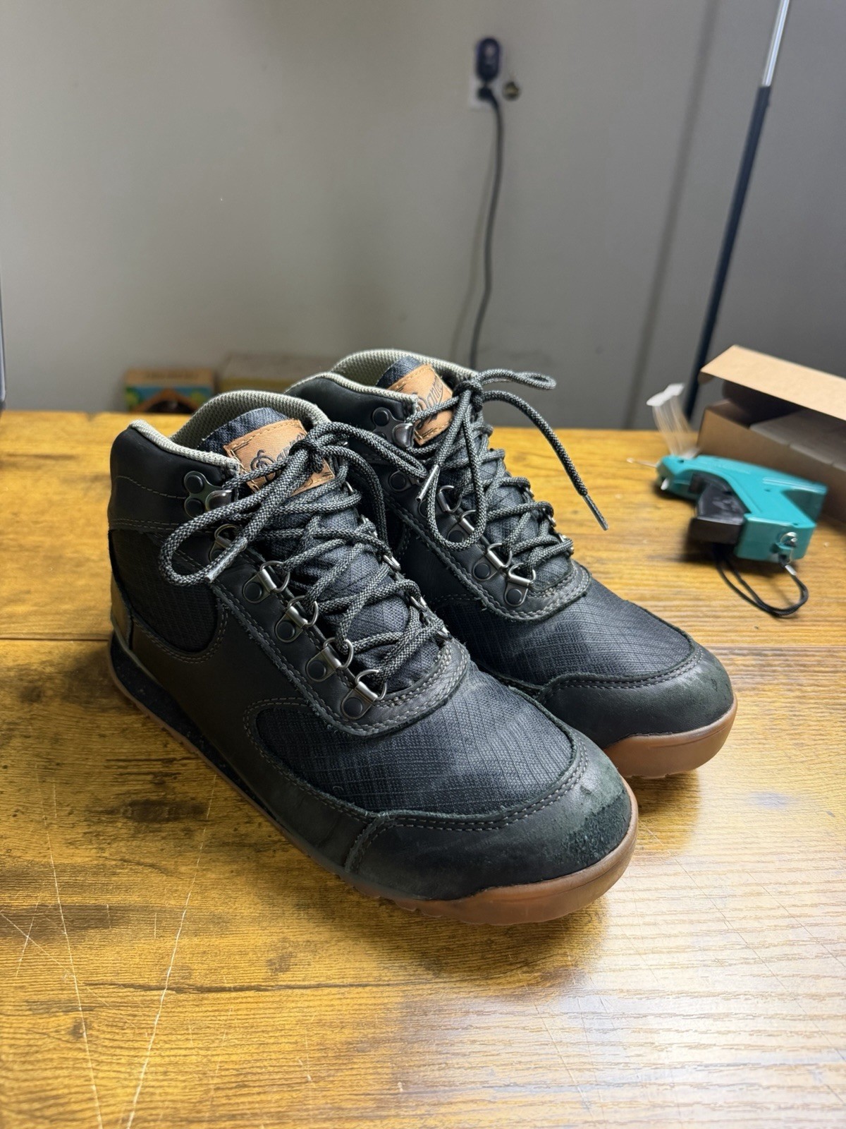 Danner Jag Mid Night Boots Womens 7 Black Leather/Mesh Hiking Trail Waterproof