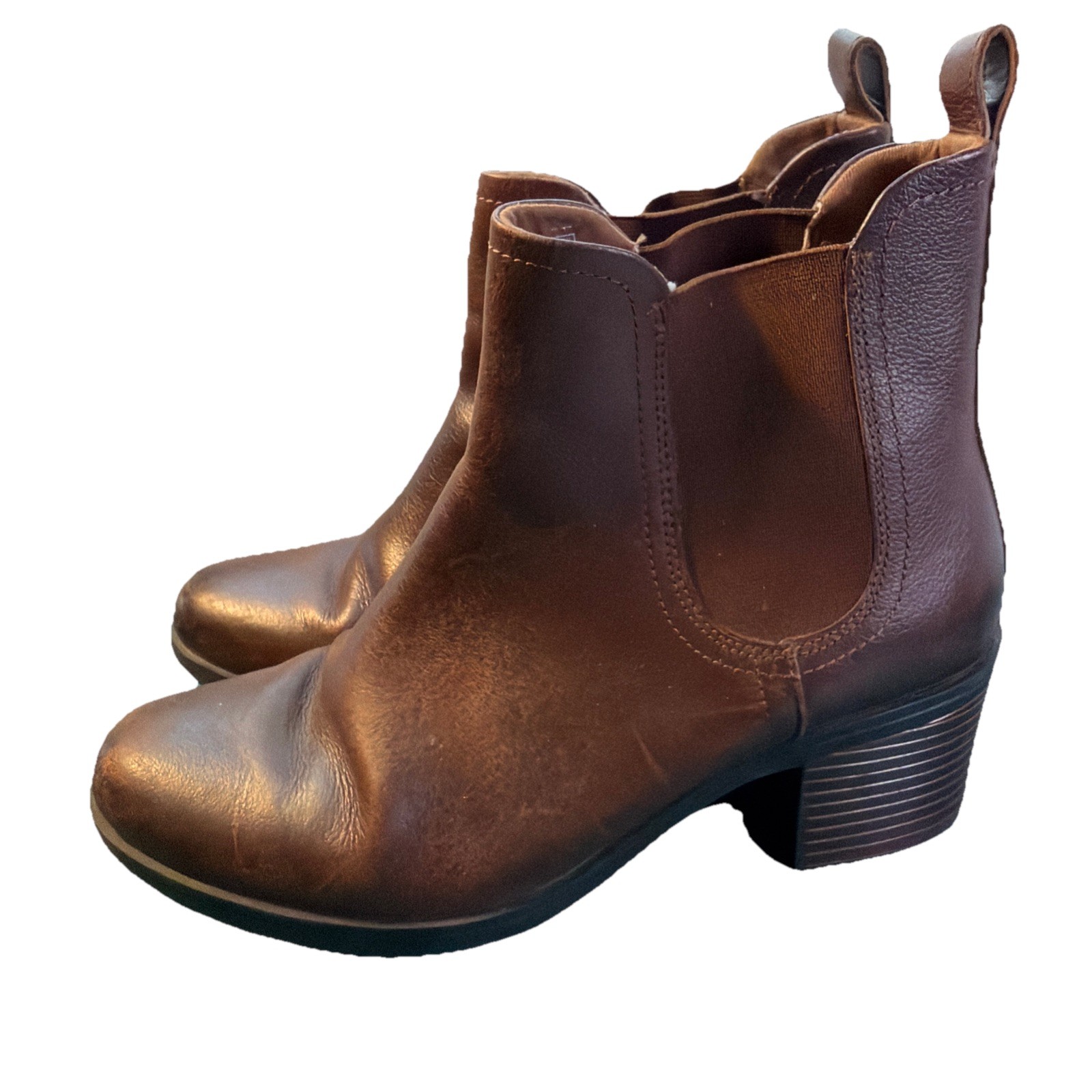 Clarks Mariella Brown Leather Chelsea Boots Womans 8