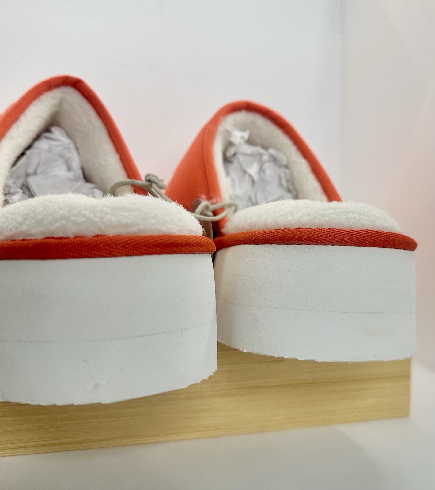 NWT Anthropologie MAEVE Coral White Puffy Quilted Platform Slippers Slides XL 12