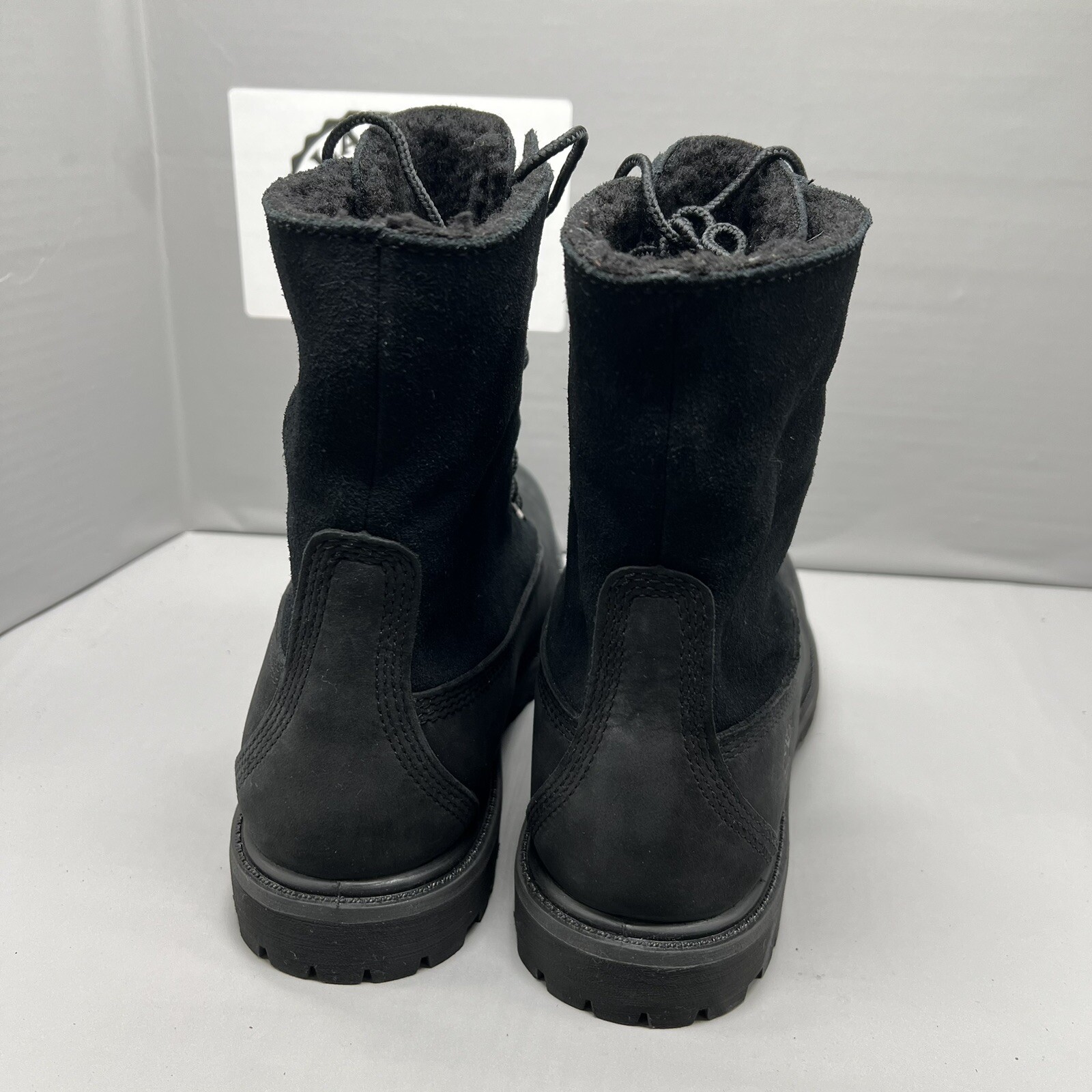 Timberland Waterproof Roll Fold-Down Teddy Fleece Black 8149A Women Size 8 NEW