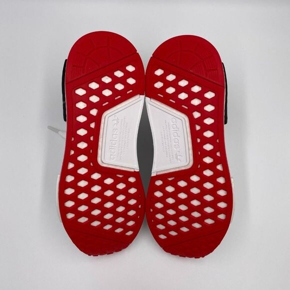 Adidas NMD R1 White Black Red Primeknit Boost Sneakers Womens EH3201 New
