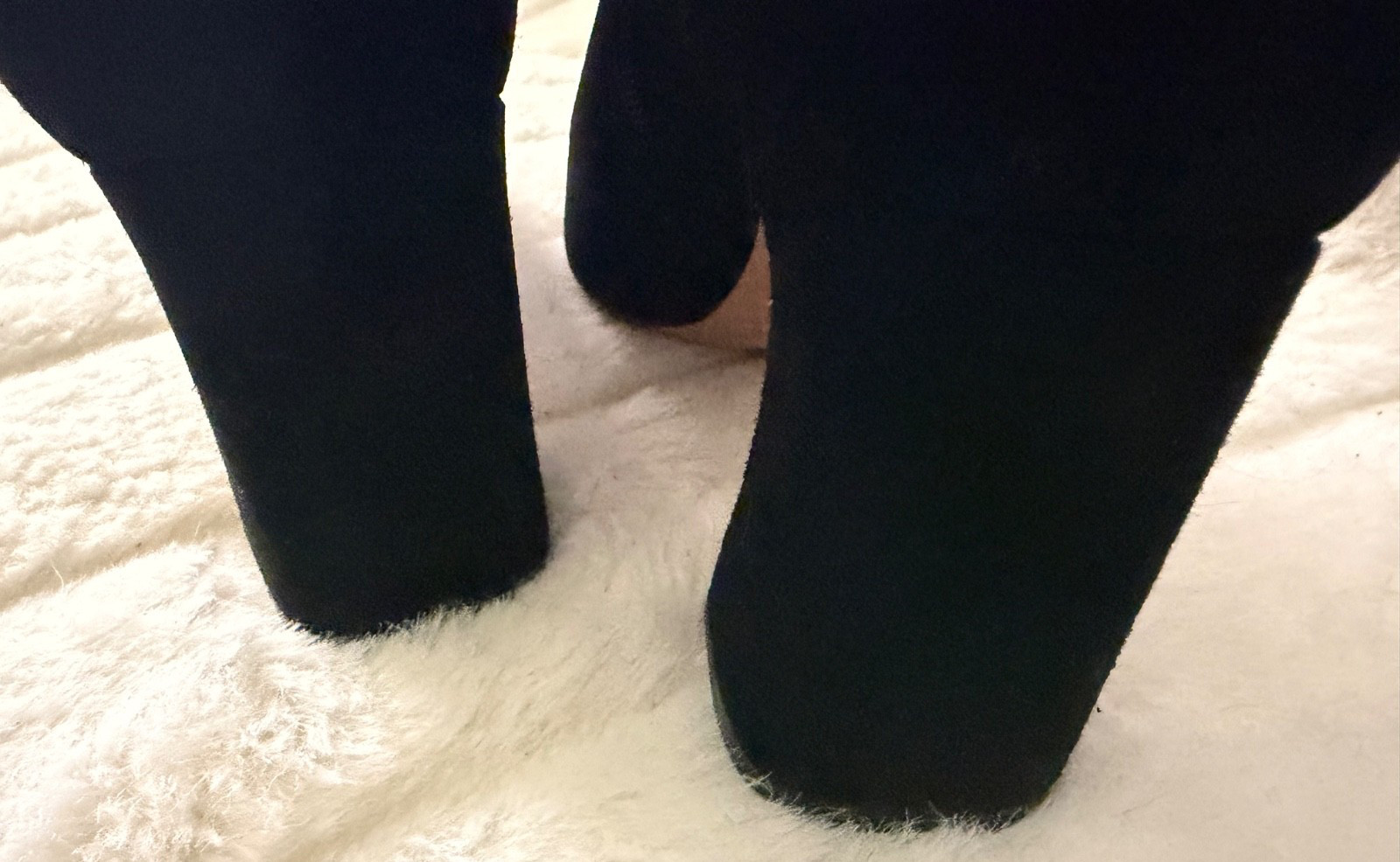 VINCE CAMUTO SIZE 9.5 Black Suede Covered Heel Side Zip Dress Boot Knee High