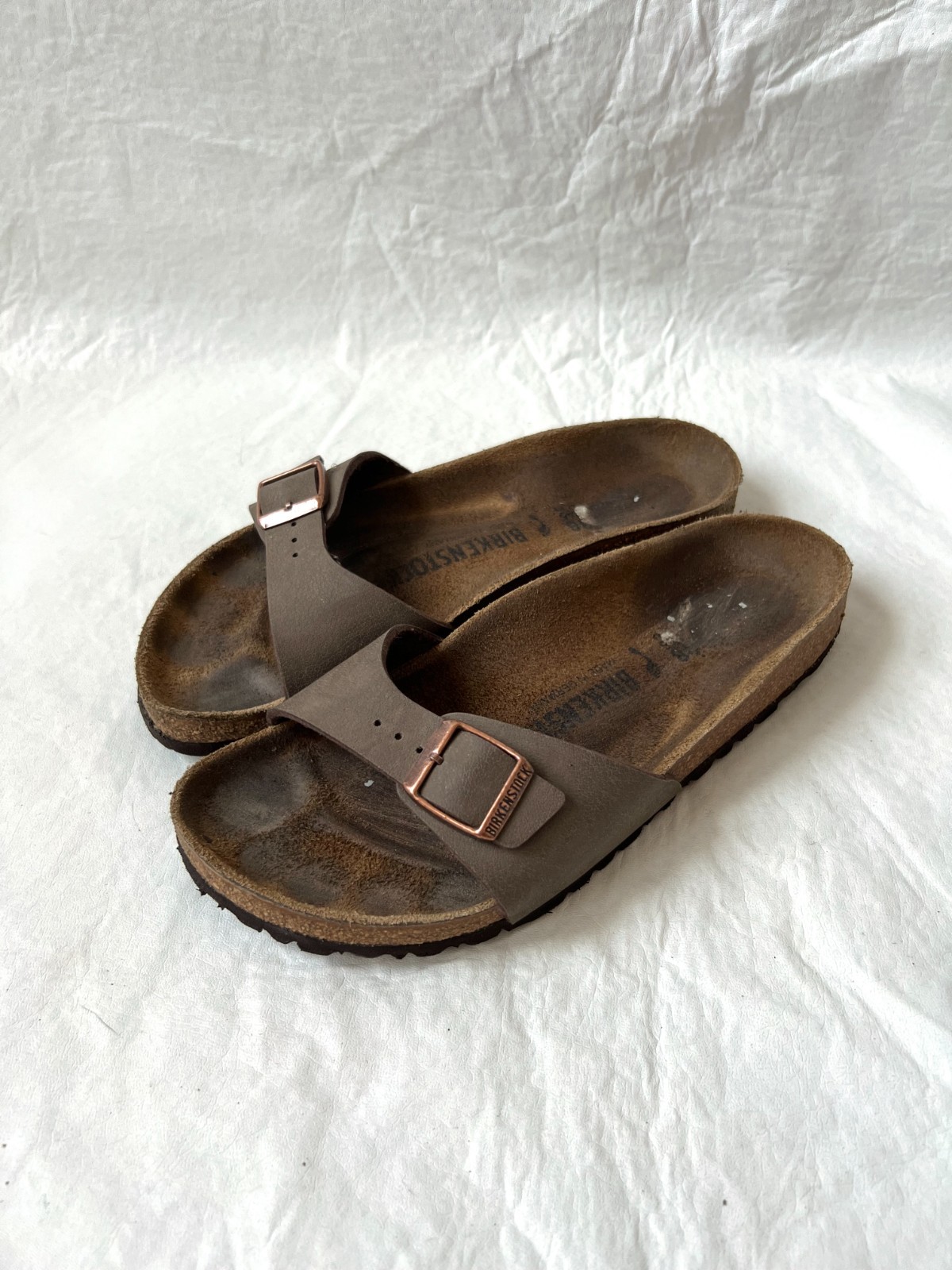 Birkenstock sandals Madrid brown birko flor one strap EU 38 7 7.5 narrow slides