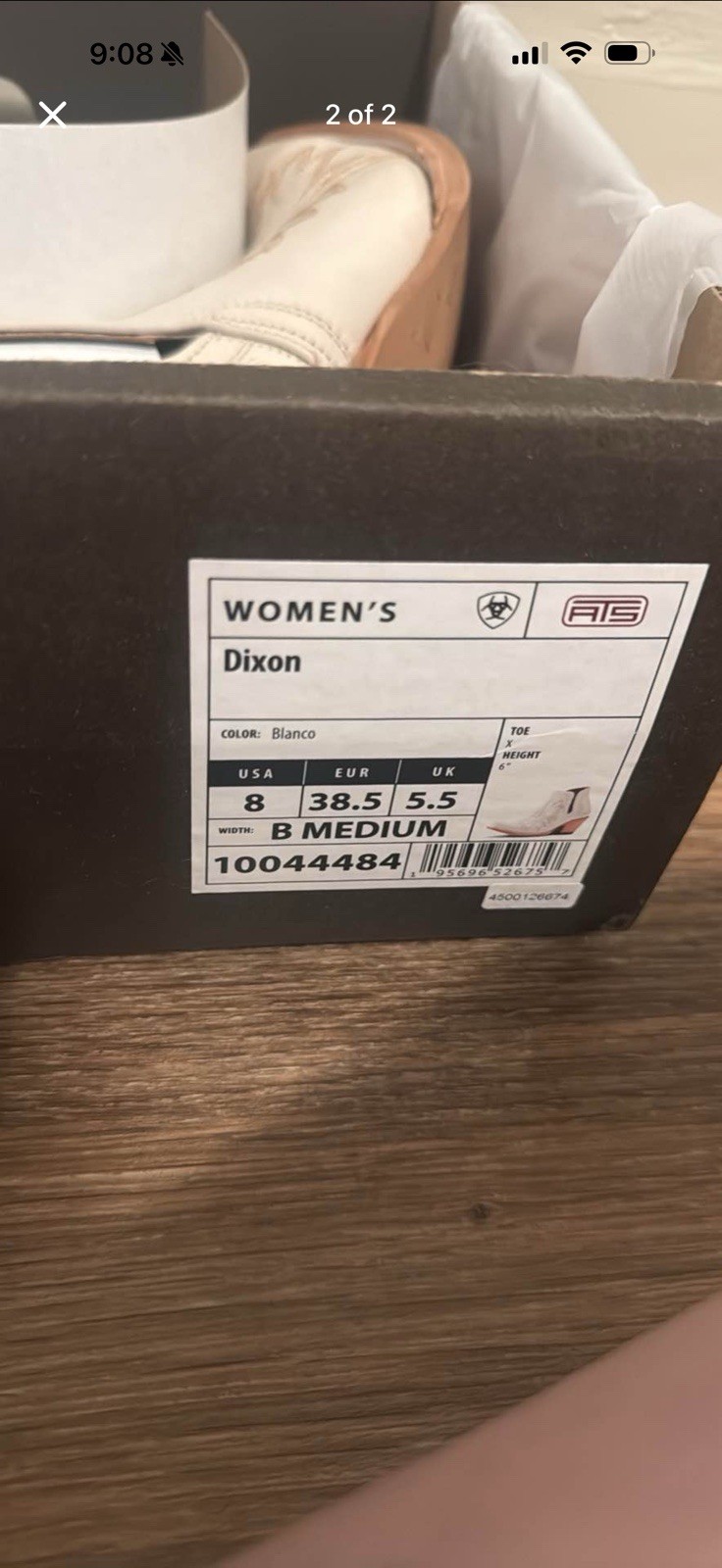 Ariat Dixon Women’s White size 8B
