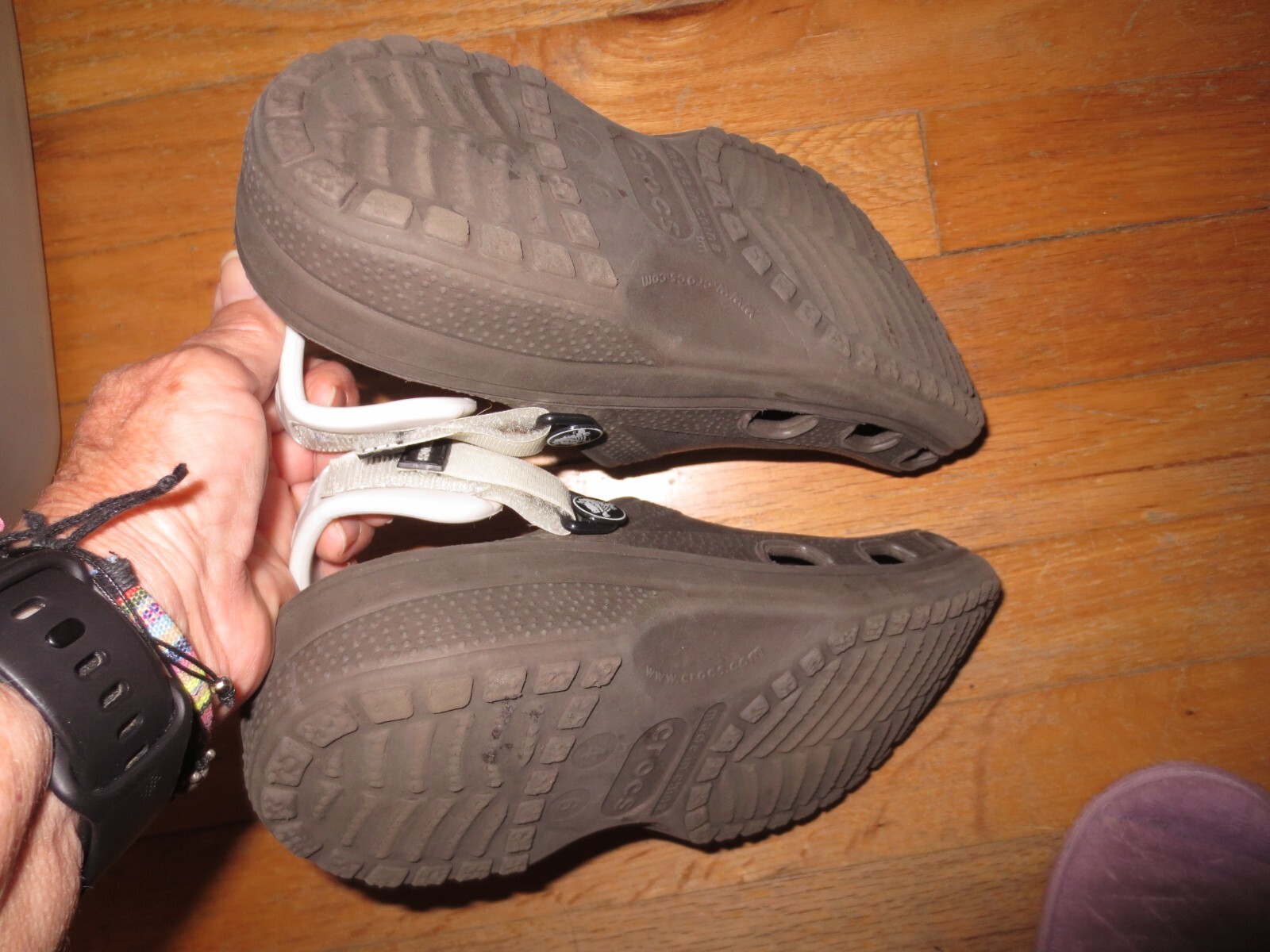 Women’s Crocs All terrain Brown W/Tan Heel Size 6 Men’s Size 4 VGC