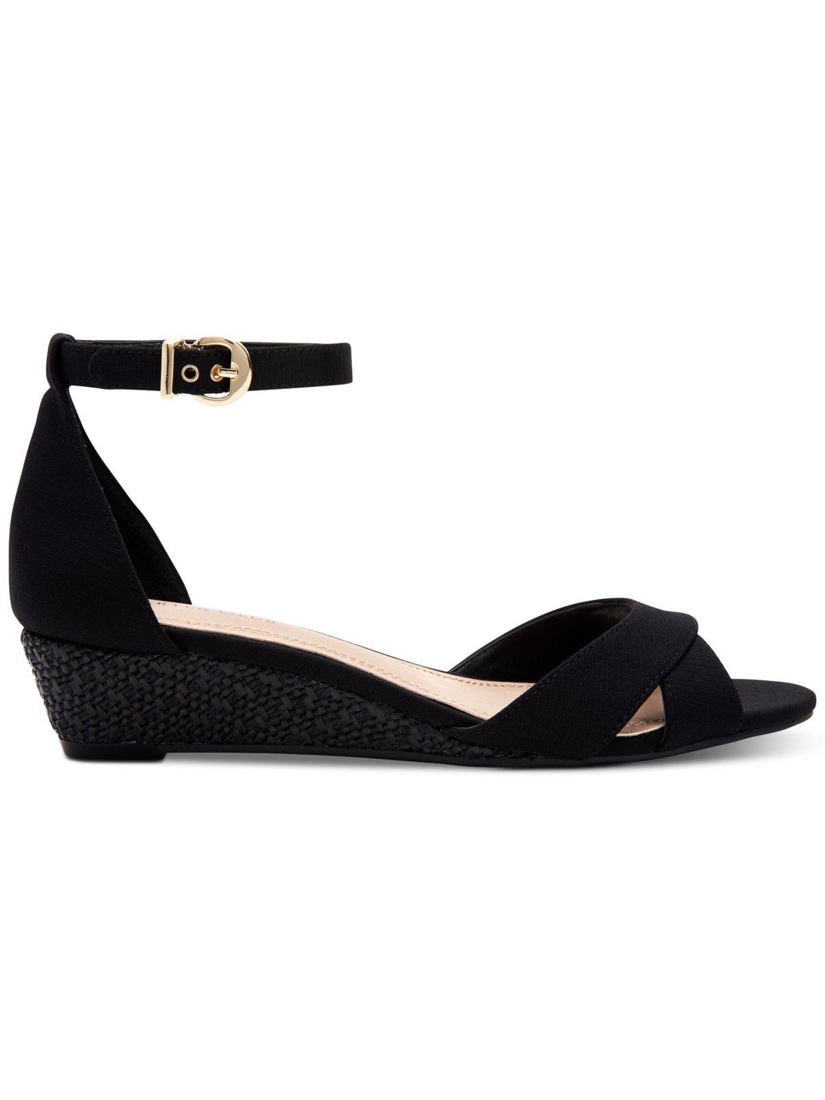 CHARTER CLUB Womens Black Crisscross Straps Gippi Round Toe Wedge Sandals 6 M