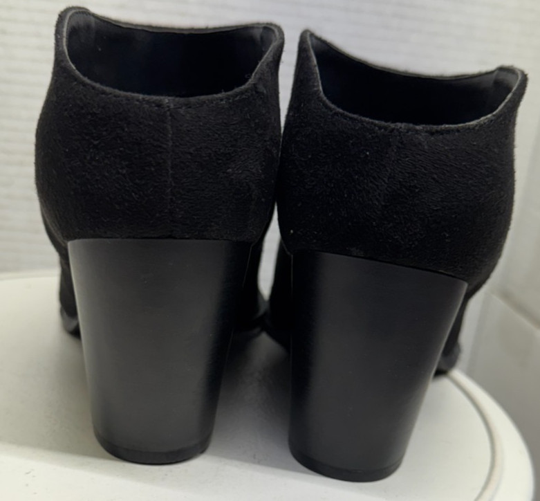 Trash Black Ankle Booties boots Shoe 3.25″ Heels Womens size 10 42.5 Slip on