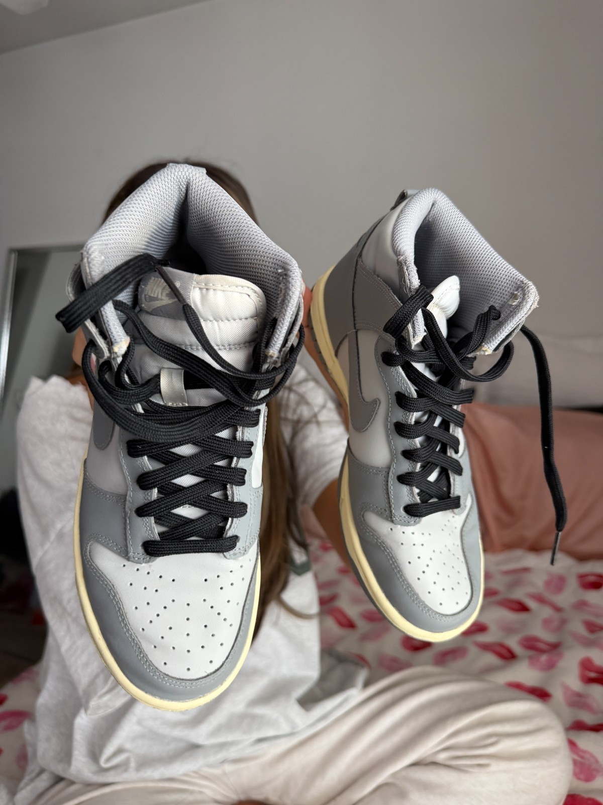 Nike Dunk High Aged Grey Grey Fog Sail Women’s Sneakers Size 6 DD1869-001