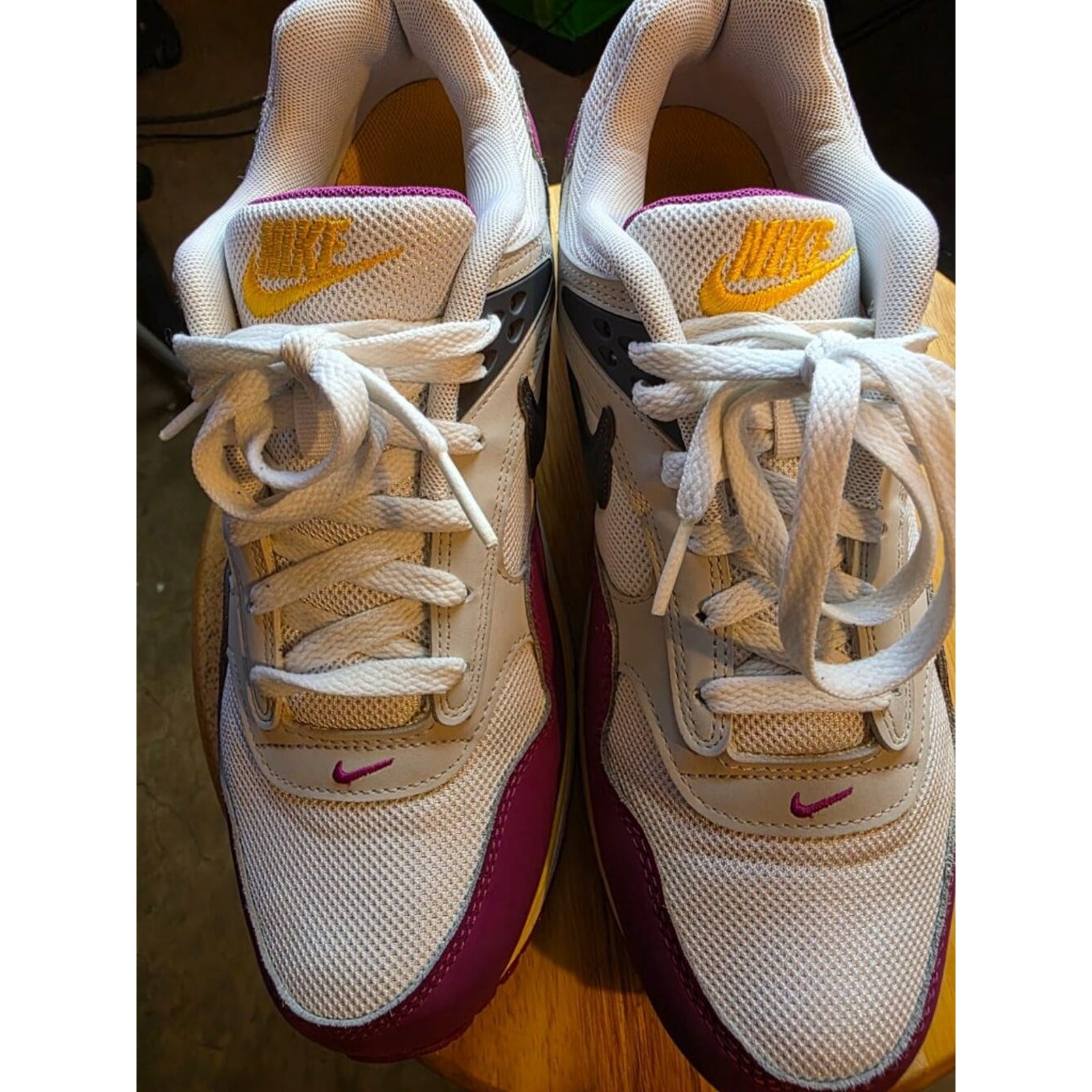 Nike Air Max 90 Yellow & Purple Unisex Adults Size 11 Sneakers