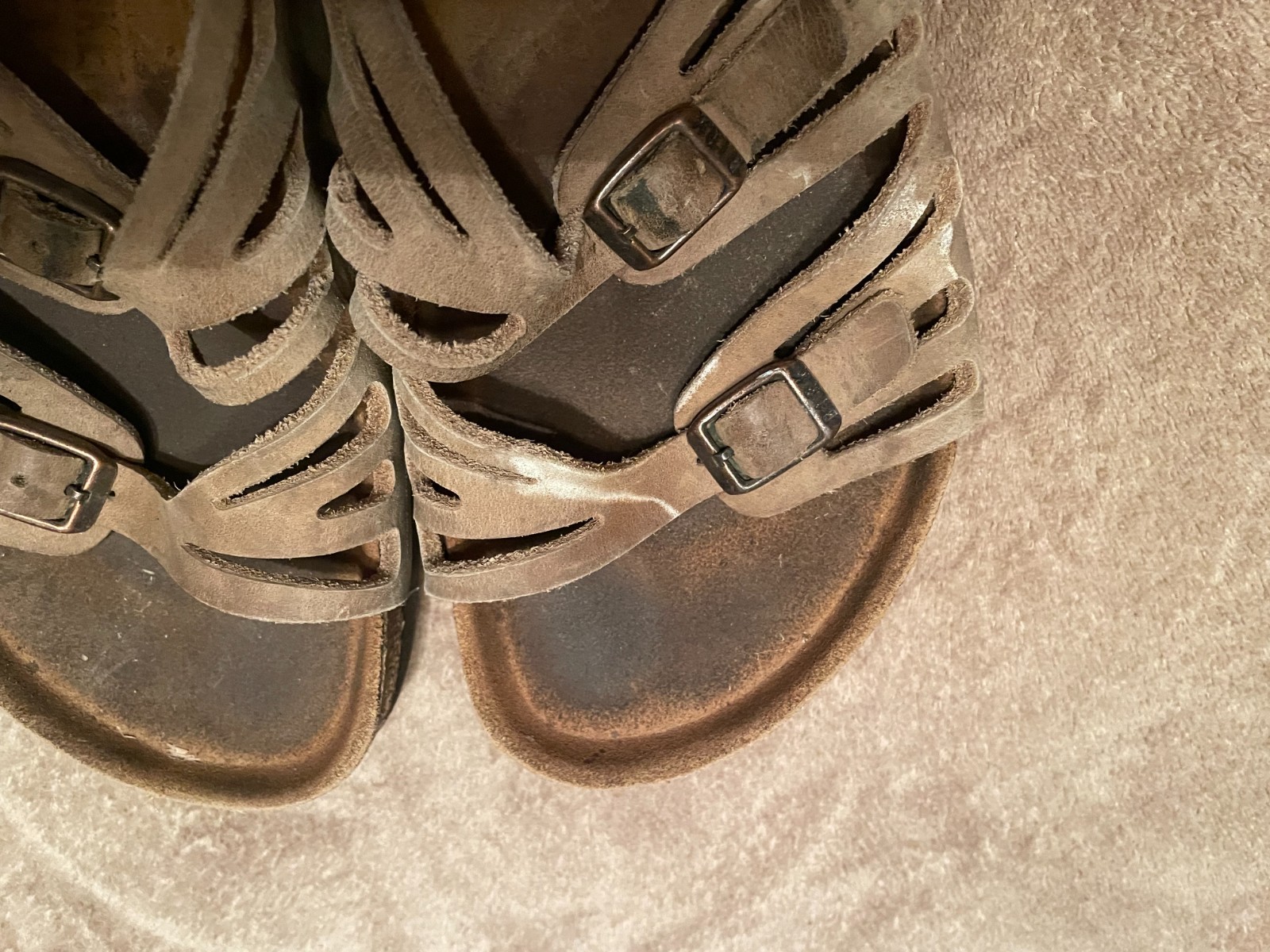BIRKENSTOCK MADRID BIG BUCKLE & GRANADA SANDALS BROWN 2 PR. SIZE 39
