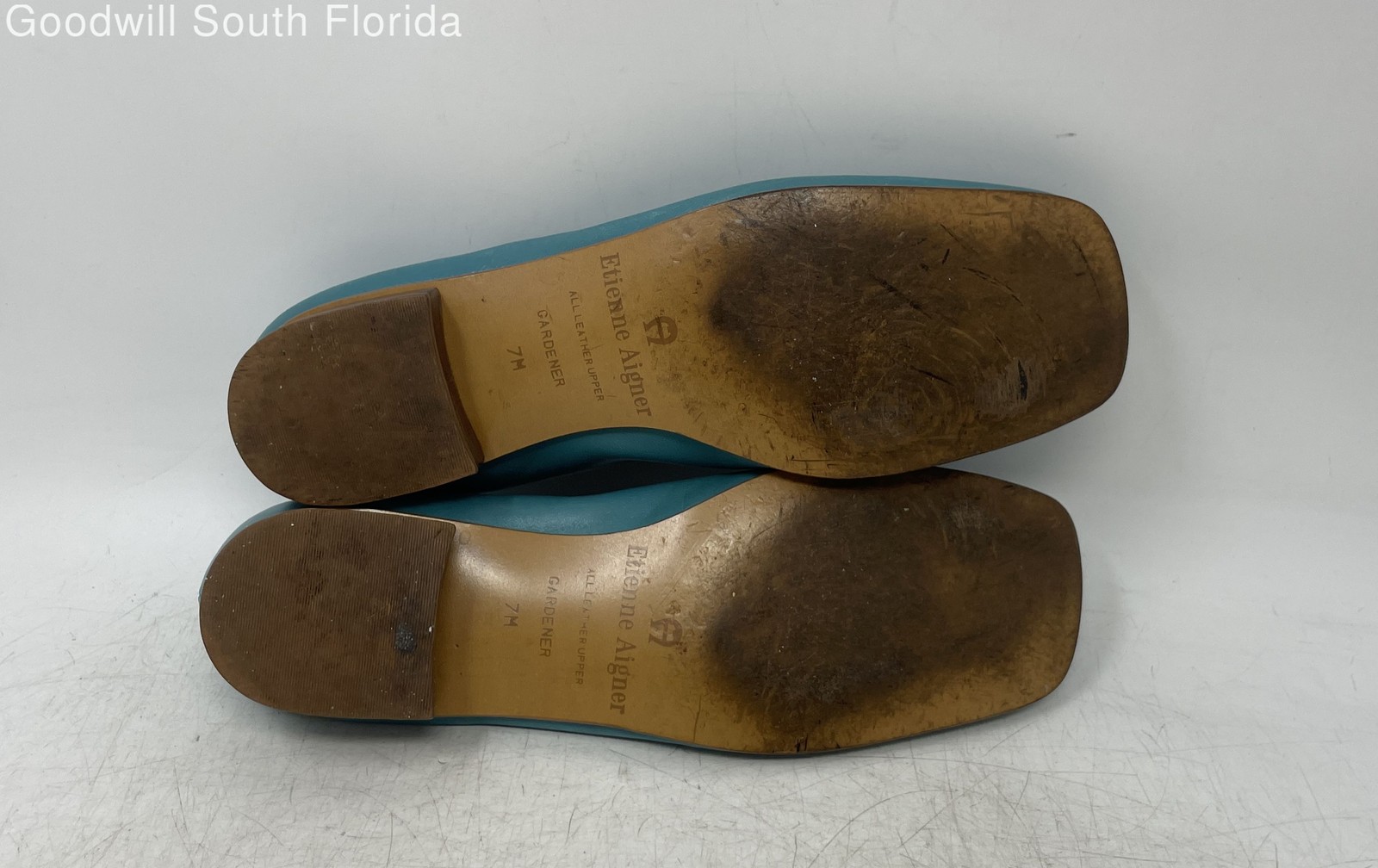 Etienne Aigner Womens Gardener Green Square Toe Slip-On Ballet Flats Size 7 M
