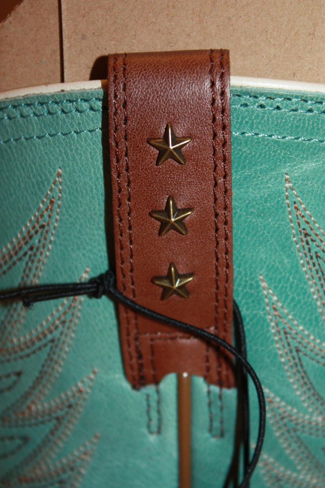 NEW! NIB! ARIAT Dark Bay Glazed Turquoise Leather HONOR Square Toe Boots $260