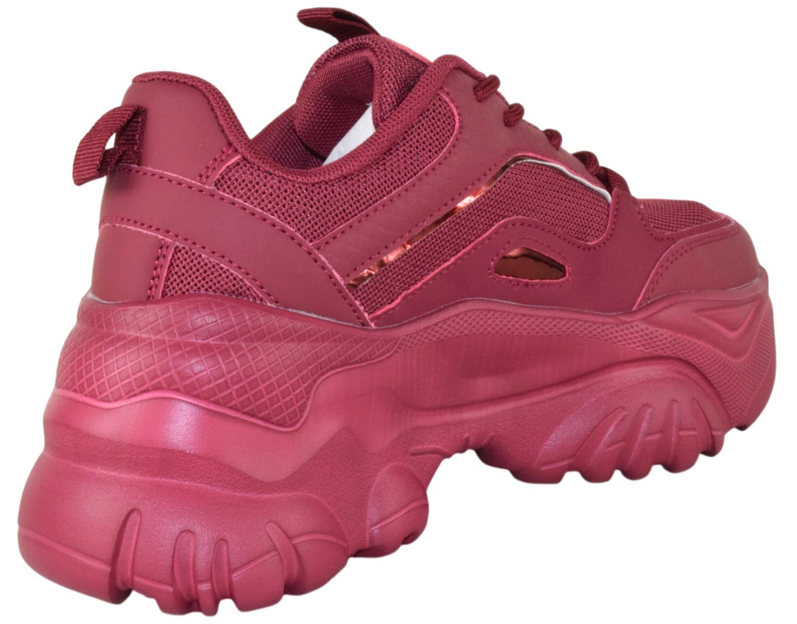 Berness Women Chunky Platform Sneaker Thick Sole Walking HANNA Burgundy Wine Red