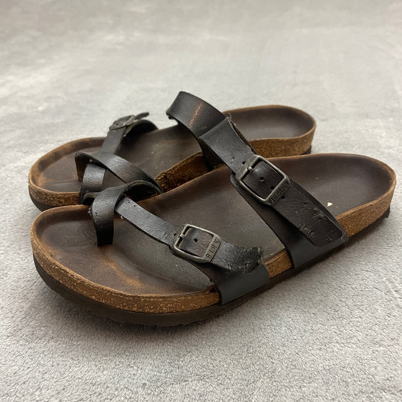 Birkenstock Mayari Brown Birko-Flor Sandals Women EU 37 US 6-6.5 Toe Loop Cork