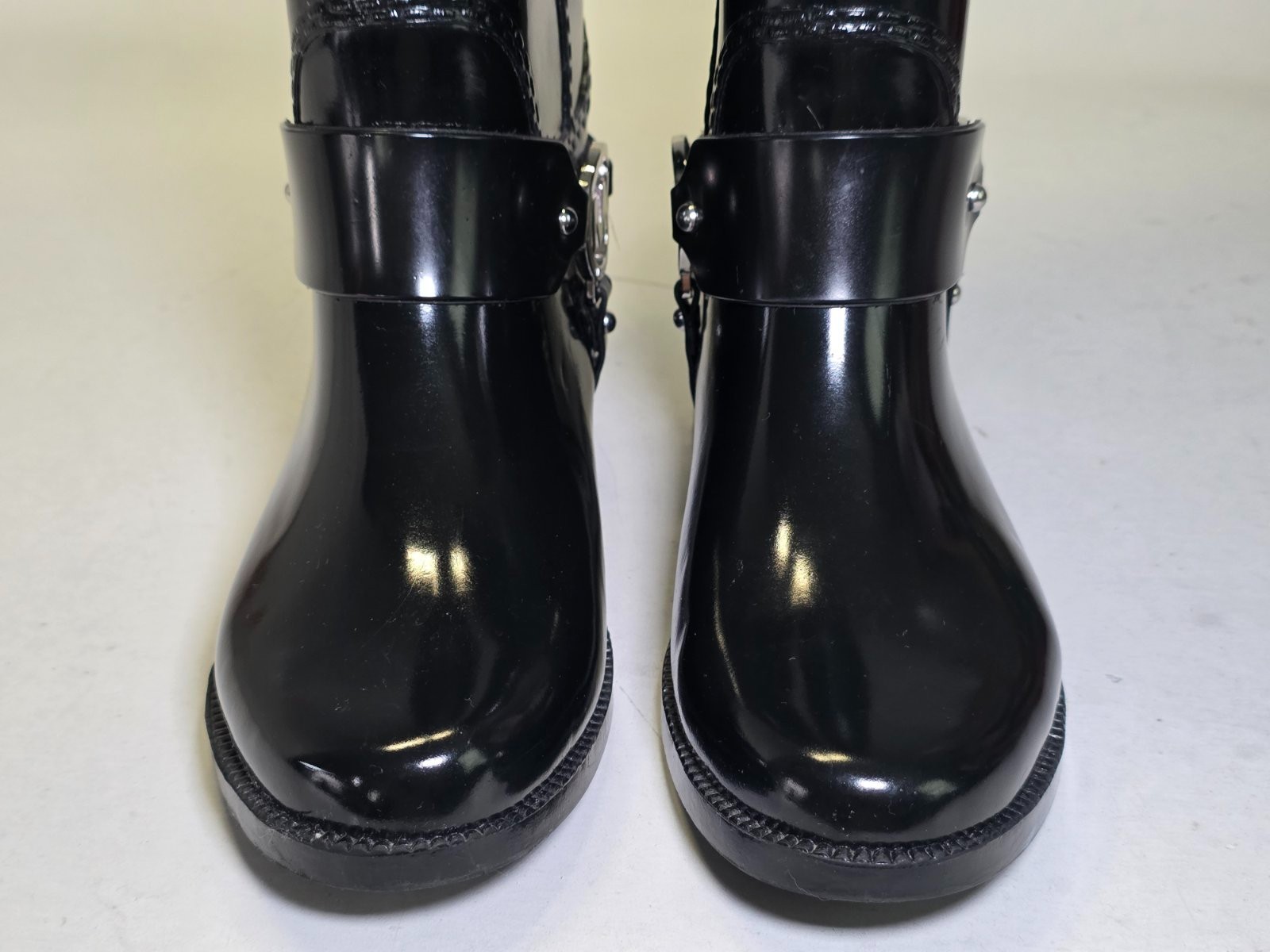 Michael Kors MK Women’s Rain Boots Size 6 M Black Tall Waterproof Rubber Riding