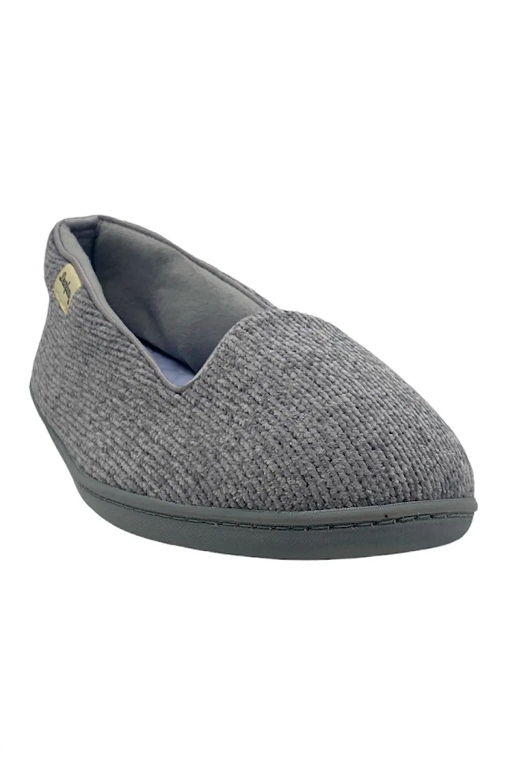 Dearfoams Women’s Chenille Closed-Back Slippers Grey