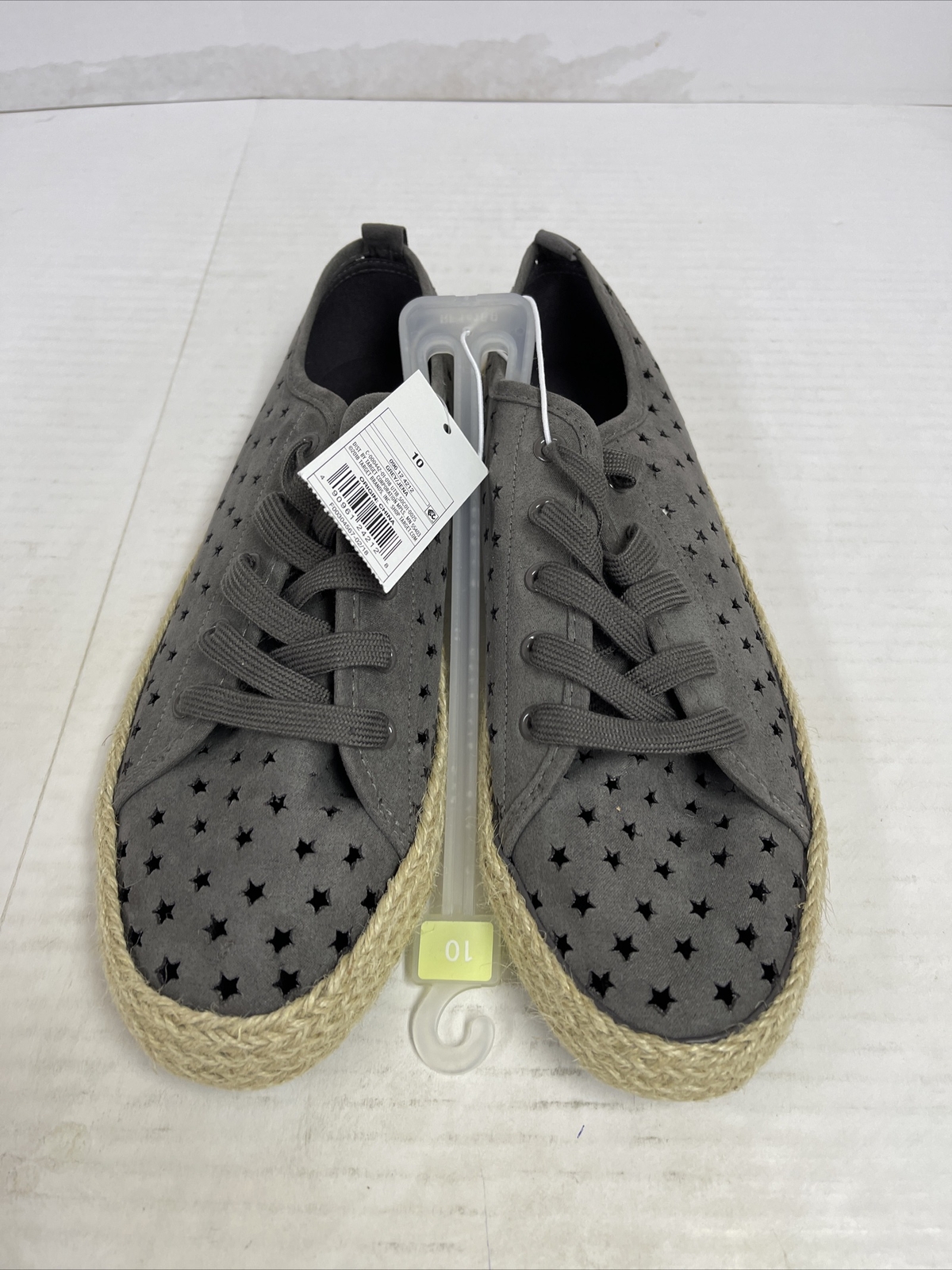 Universal Threads Womens Size 10 Gray Jena Espadrille Star Cut-Outs Sneakers