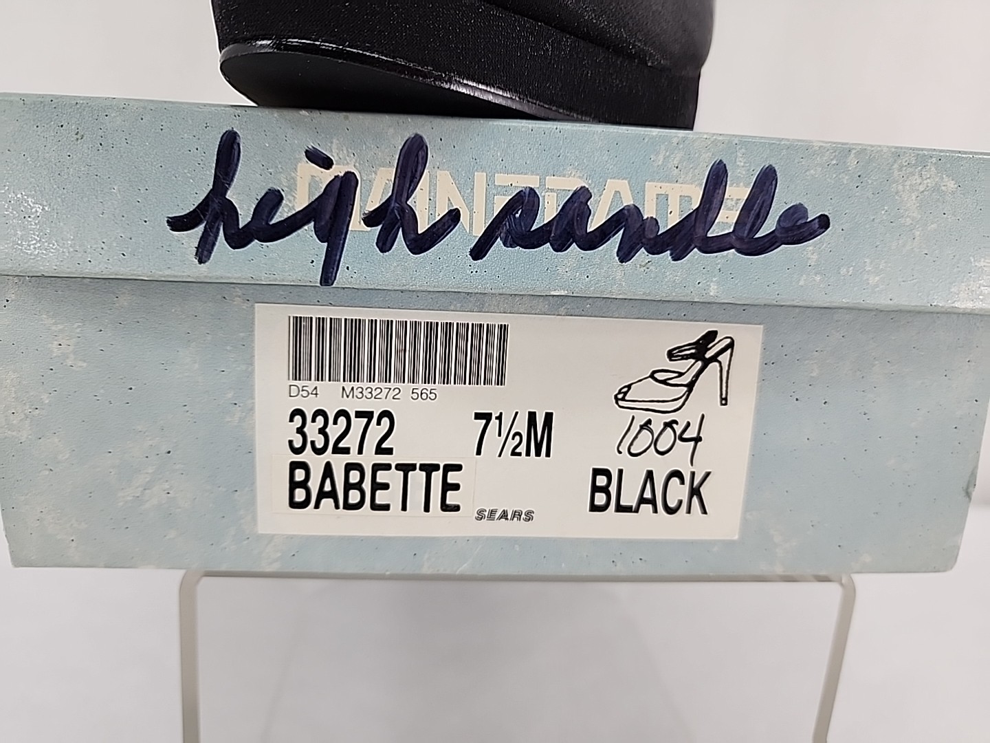 MAINFRAME Black Stiletto Heels 7.5 Shoes Ankle Strap Peep Toe 4.5″ Vintage Y2K