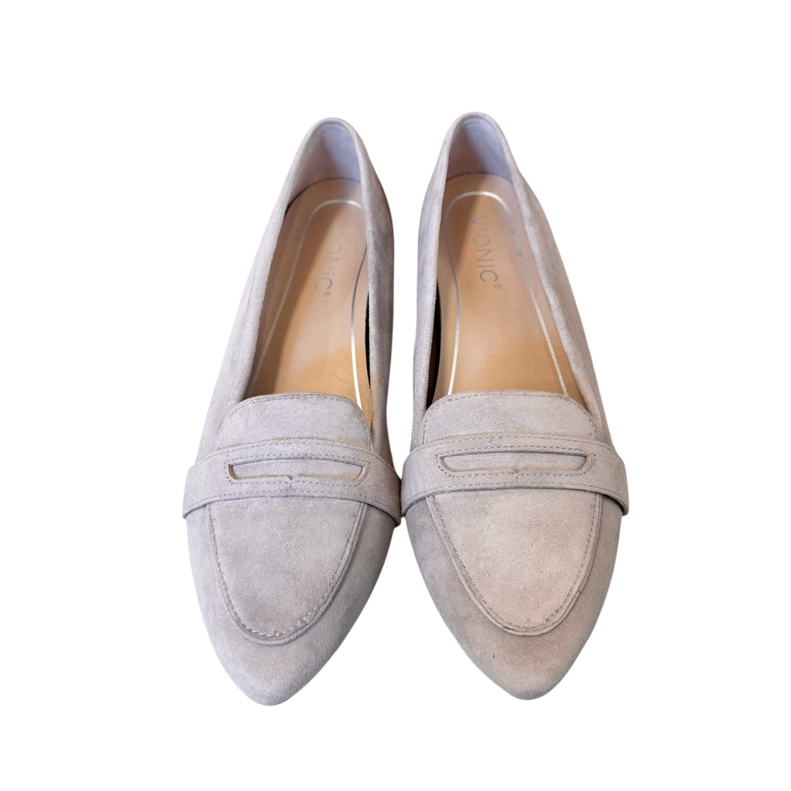 Vionic Savannah Suede Leather Blush Nude Slip On Comfort Loafers Shoes size 7