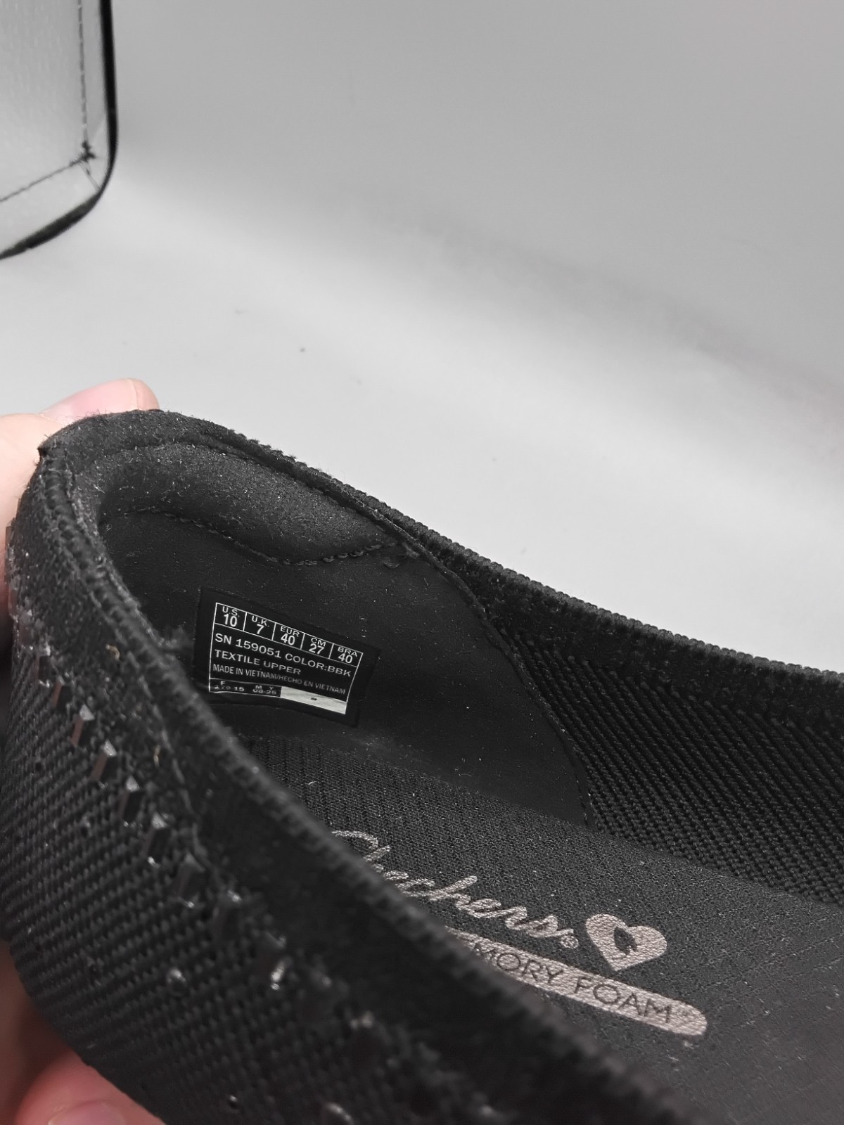 Skechers Cleo 2.0 Recycled Vegan Knit Flats Rhinestone 10M Black Slip On A273