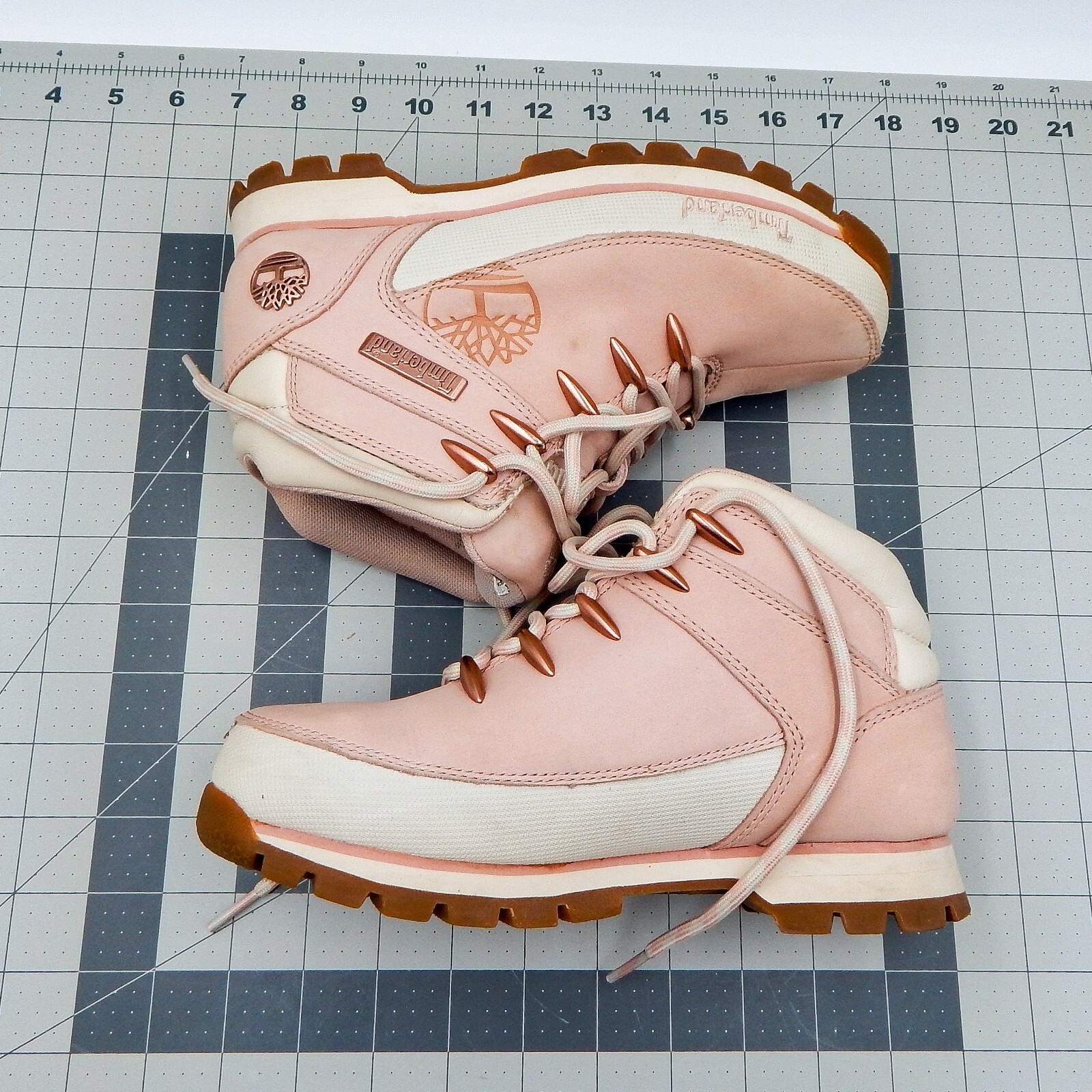 Timberland Women’s Euro Sprint Light Pink Sz 5.5 Girls Nubuck Ankle Hiker Boots