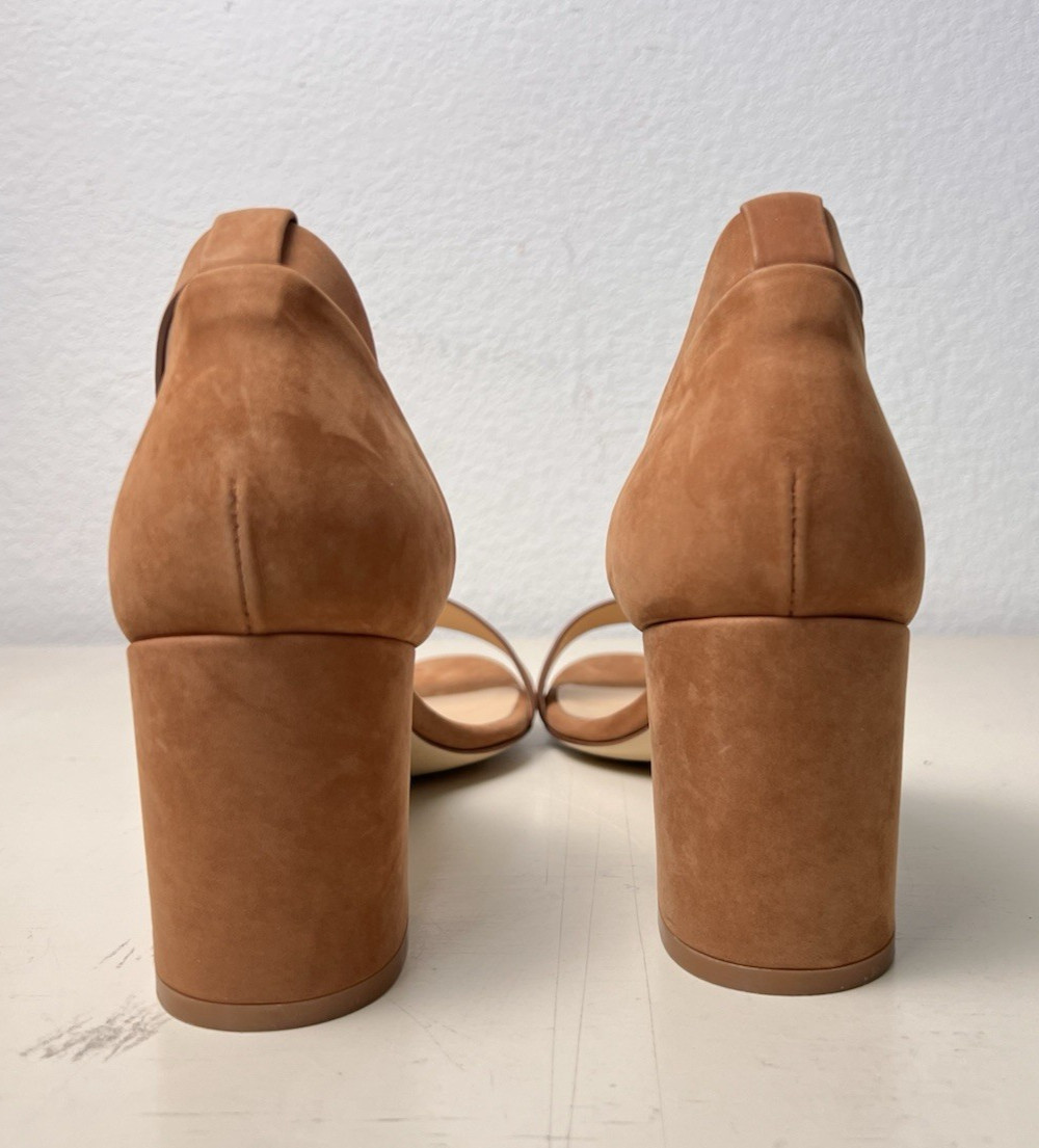 NEW Jenni Kayne Brown Oiled Leather Low Block Heel in Walnut EU 40 US 10