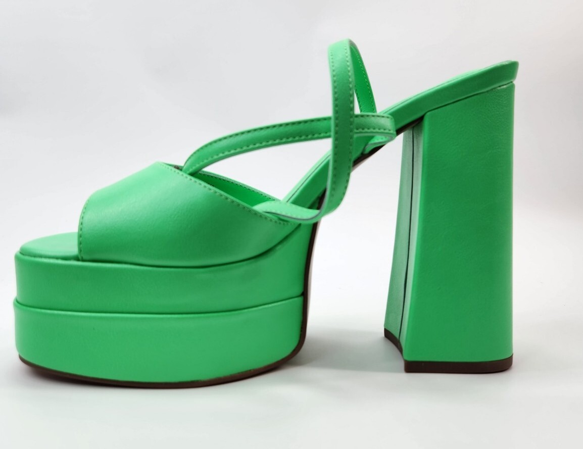 ASOS Design Womens Neon Green Nix Platform Block Heeled Sandals Size 10