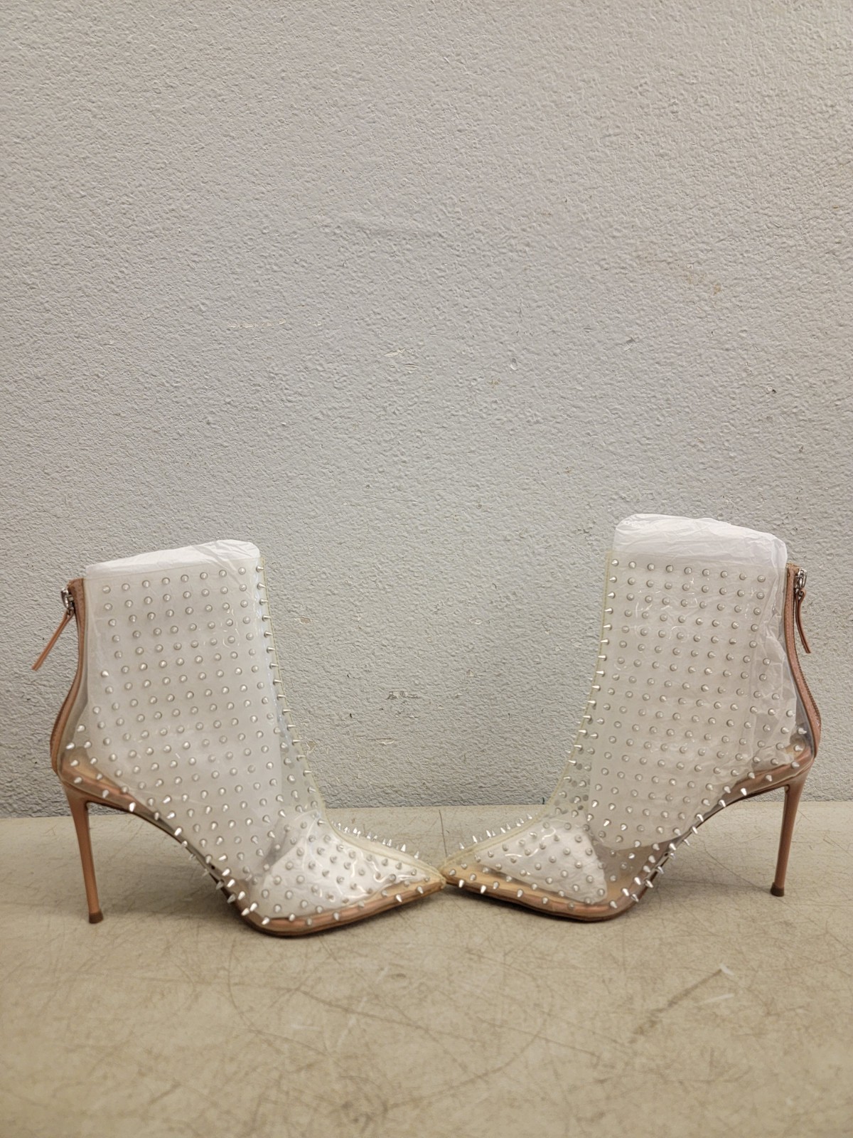 STEVE MADDEN VIA-S CLEAR BOOTIE SZ 10M