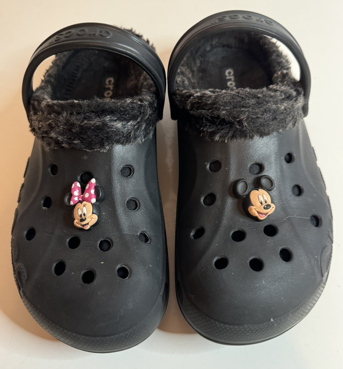 Crocs Baya Faux Fur Lined Clog Slip On Black 15990 Women’s Size 11 Mens Size 9