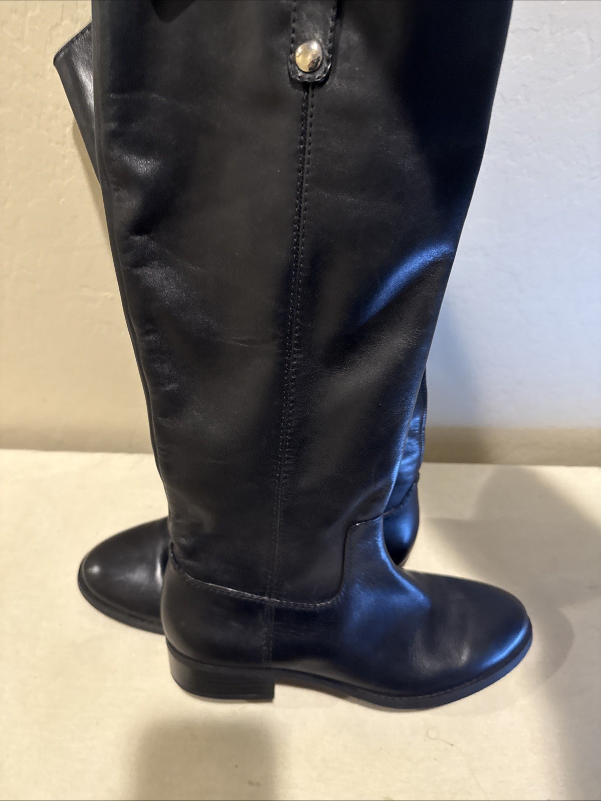 INC International Concepts Black Fawne Leather Boots Shoe Size 8.5M – New No Box