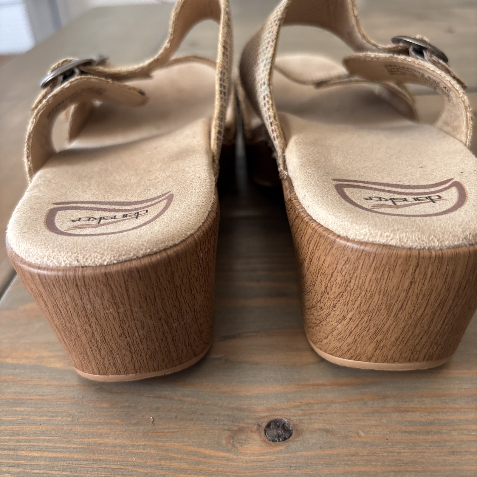 Dansko Sophie Sandals Women’s 9 EU 40 Textured Stained Glass Slide Heels Buckle