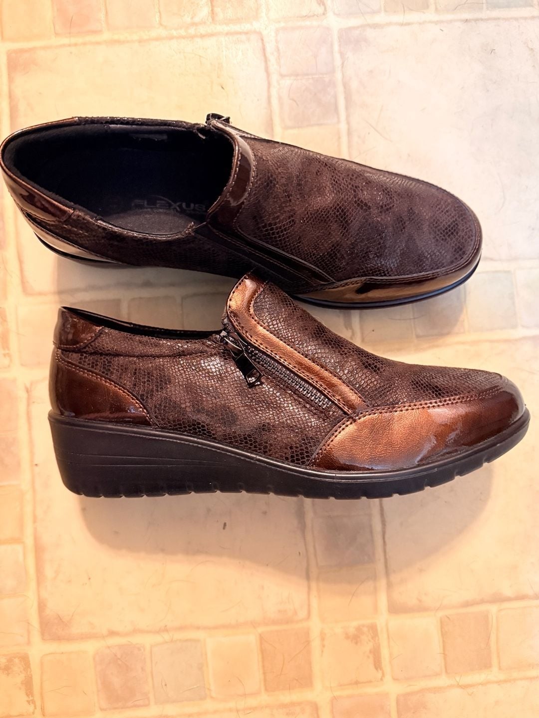 Flexus by Spring Step Concha Metallic Slip-On Shoes with Zipper