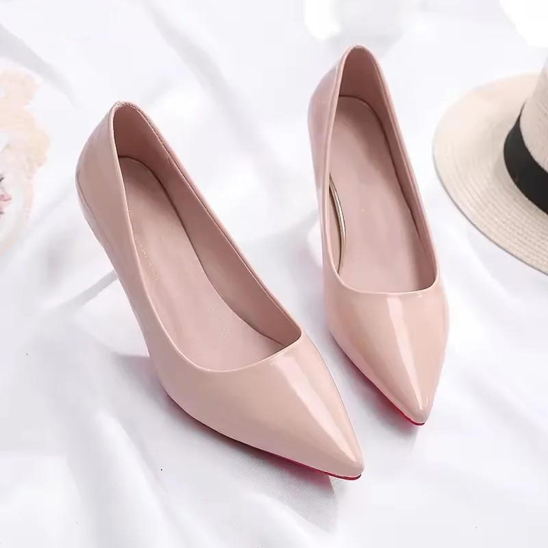 Women’s Pointed Toe Patent Leather High Heel Pumps Office Party Dress Shoes