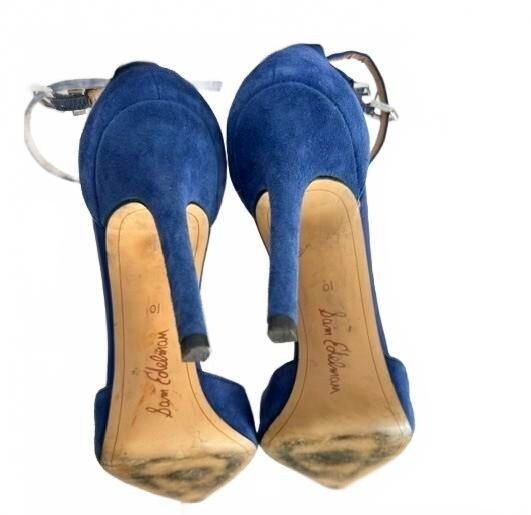 Sam Edelman Harlow Blue Suede D’Orsay Pumps Size 10