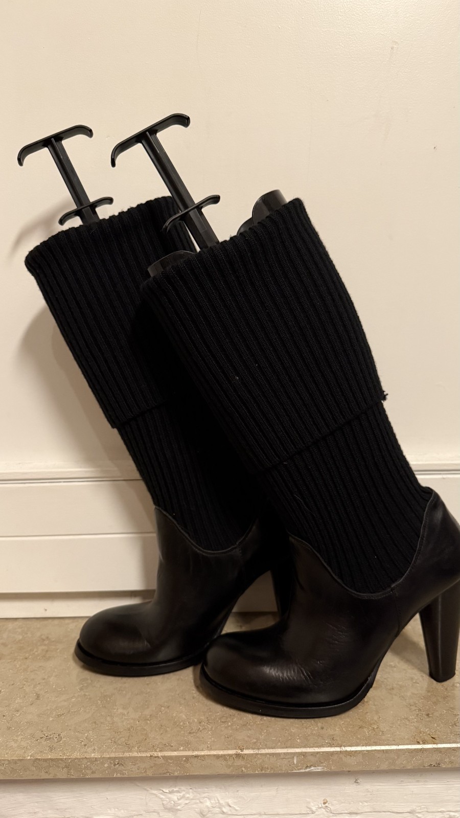 Navyboot socks leather boots black 40 knee high