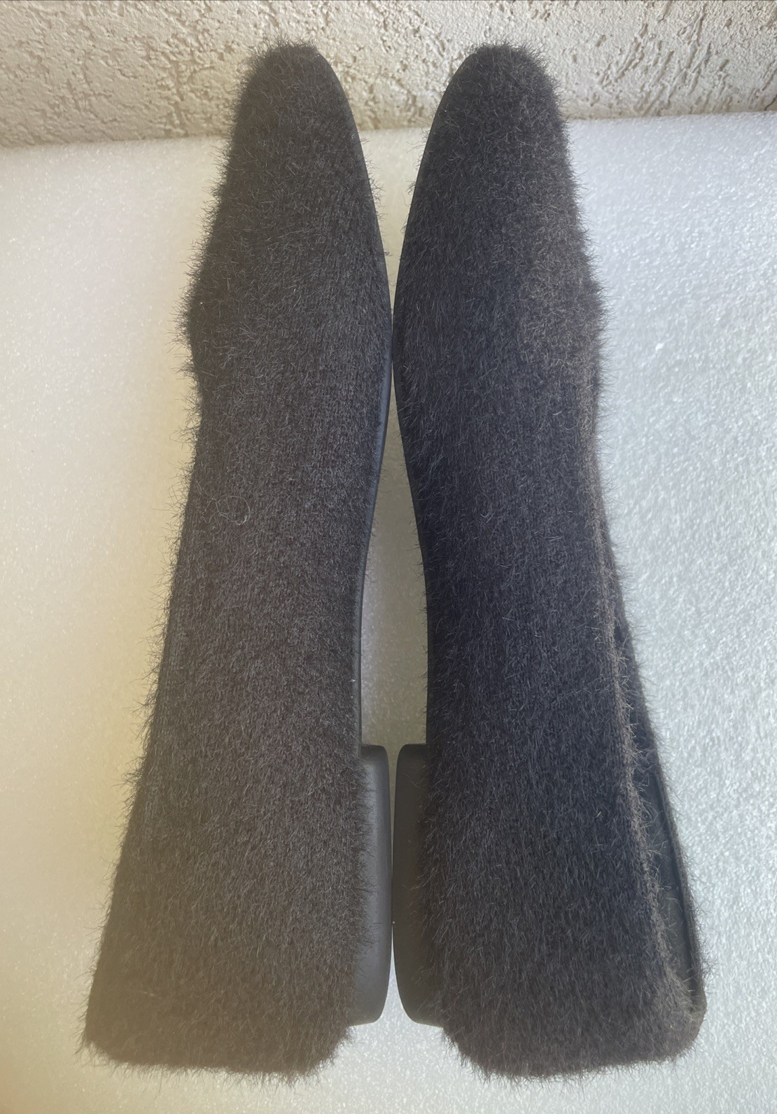 Vivaia Square Toe Recycled Mink Faux Fur Flats Margot 2.0 Black 41.5 US 10