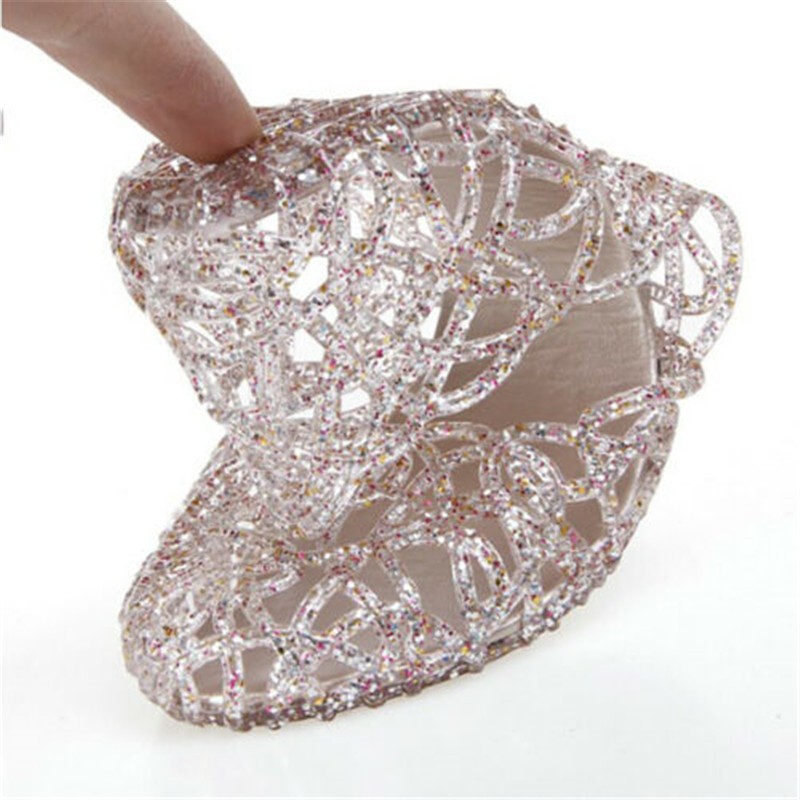 Jelly Shoes Slip On Beach Sandals Women Hollow Out Crystal Ladies Flats Summer
