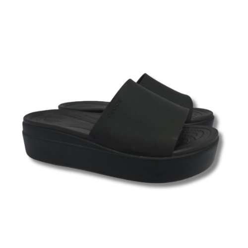 Crocs Women’s Brooklyn Slide Low Wedge Platform Black LiteRide Comfort Sandal 8