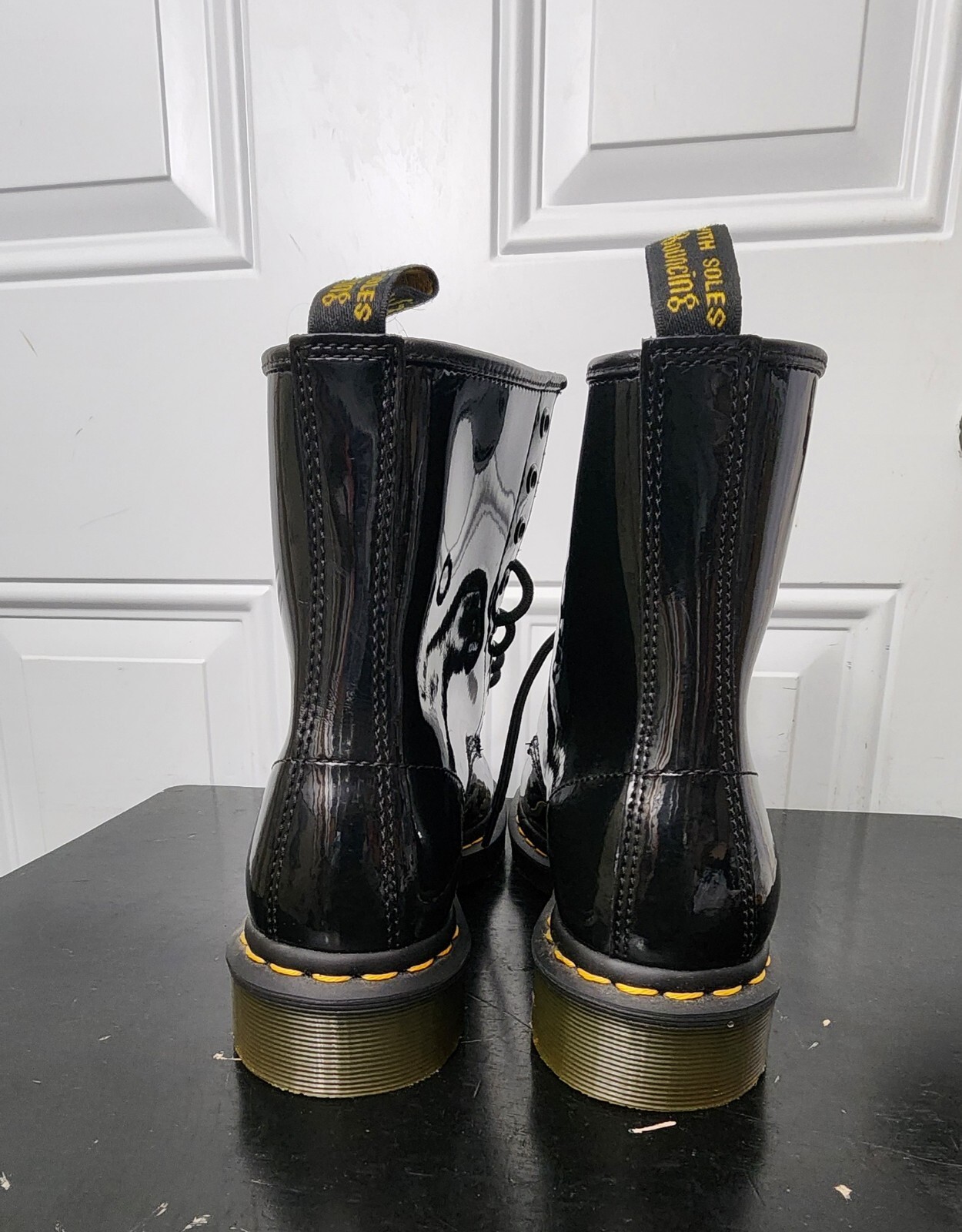 Dr. Martens 1460 Pascal Virginia Patent Leather Boots for Women, Size US 8