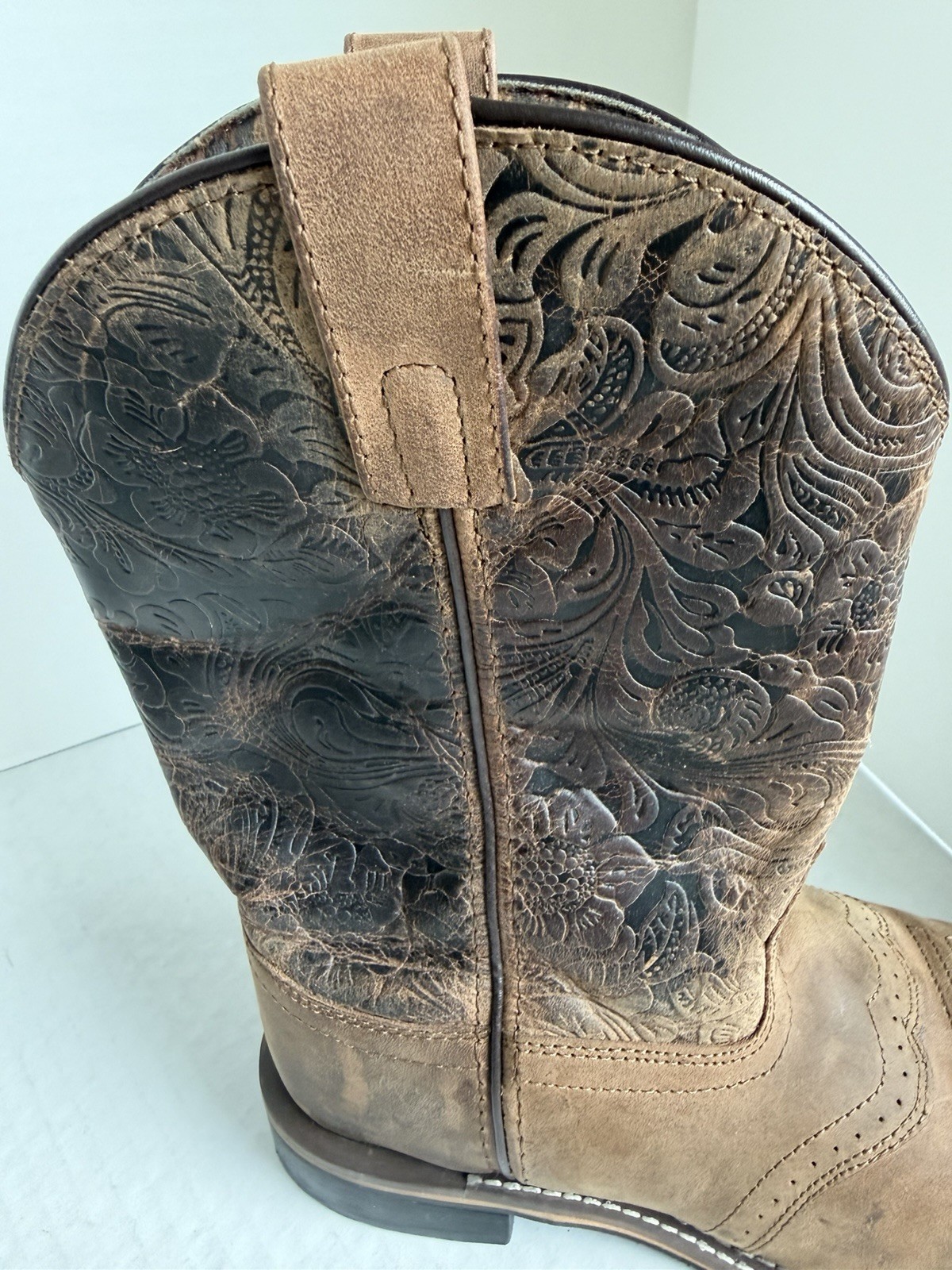 Smoky Mountain Western Boots Womens Brandy Size 8 Embossed 6932 Beautiful Boot