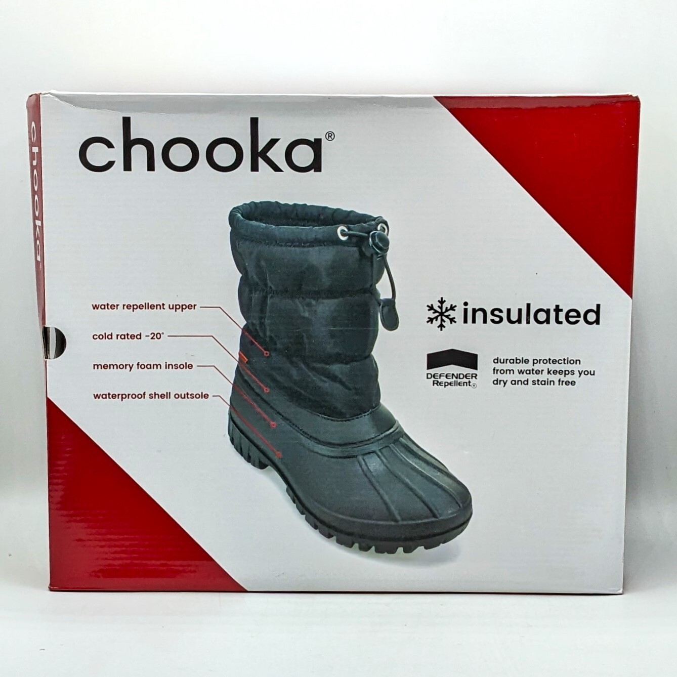 Chooka “Nylon Puffer Snow Boot” Women’s Waterproof Mid Cold Weather (Black) NEW