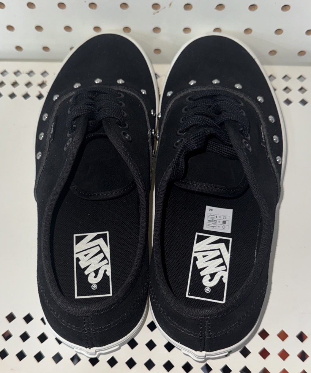 VANS Authentic Spikes Womens Lace Up Suede Athletic Skate Shoes Size 8 Black