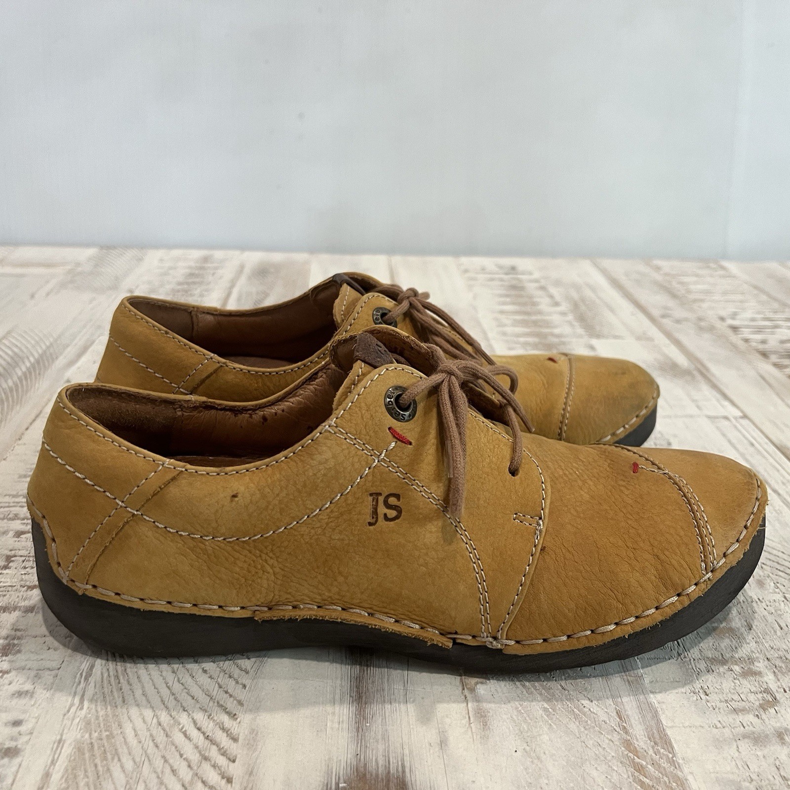 Josef Seibel Fergey 20 Leather Camel Shoes Women’s Walking EU 37 US 6 – 6.5 ~EUC