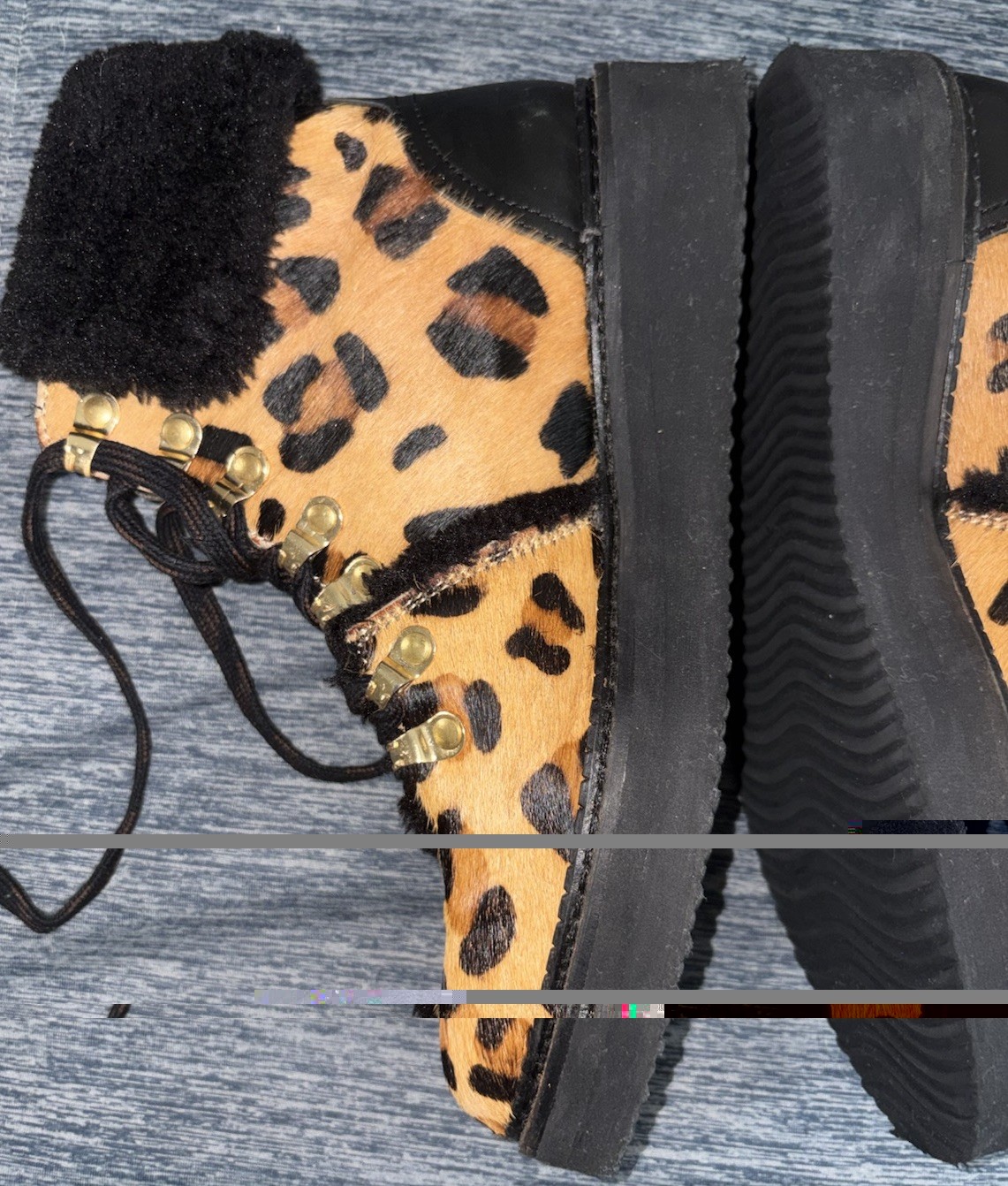 Very Volatile Women’s Boots Animal Print Leather Hair Size 7