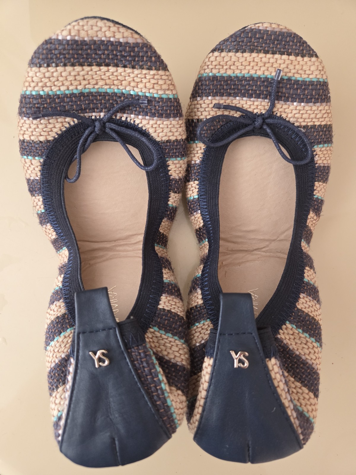 Yosi Samra Ballet Flats Woven Straw Leather | Size 7 | Insole 8.25–8.5”